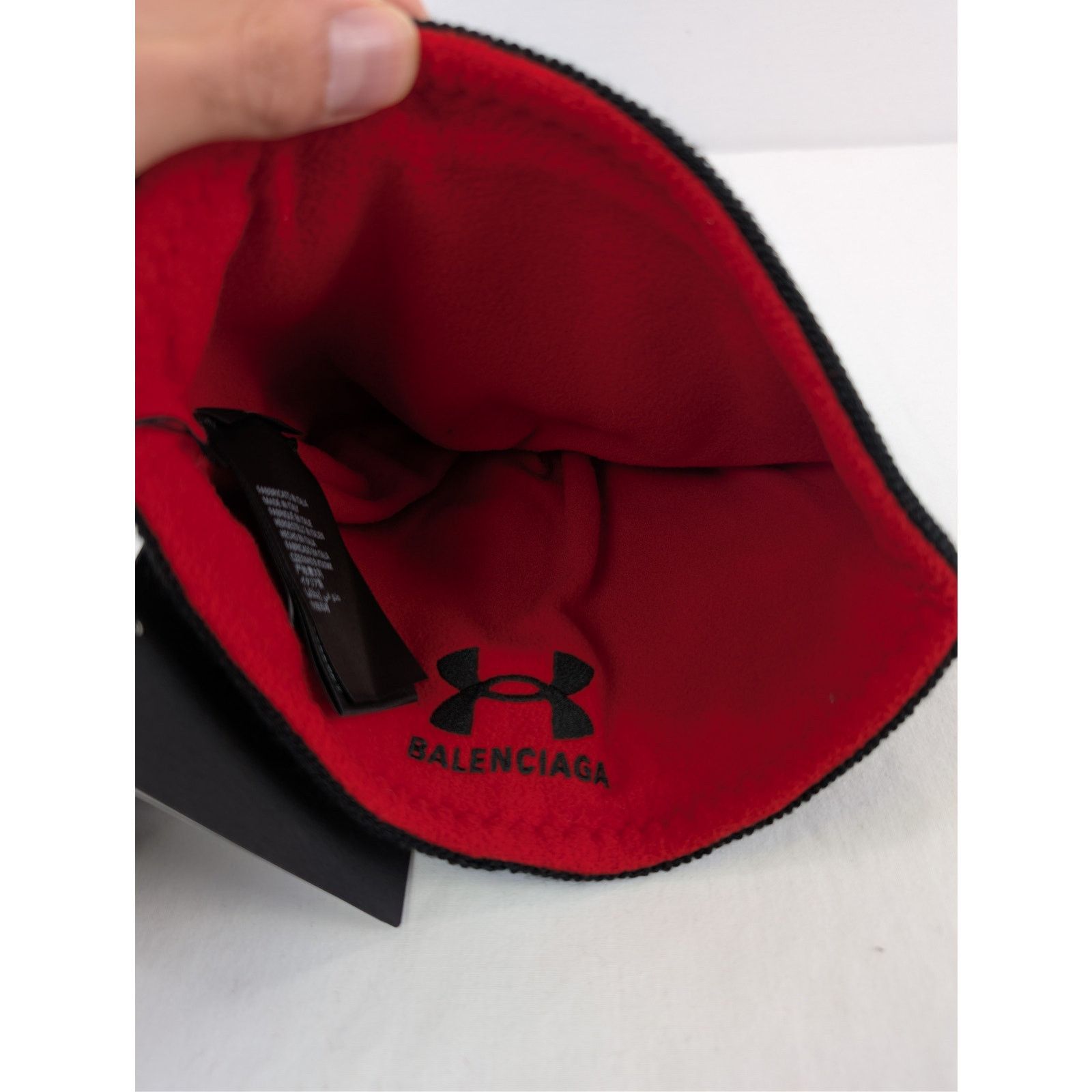 Balenciaga × Under Armour o1rshd1 Q:2 / Size:1 / Reversible Beanie Cap / Hat Red/Black Size ONE SIZE - 7 Thumbnail