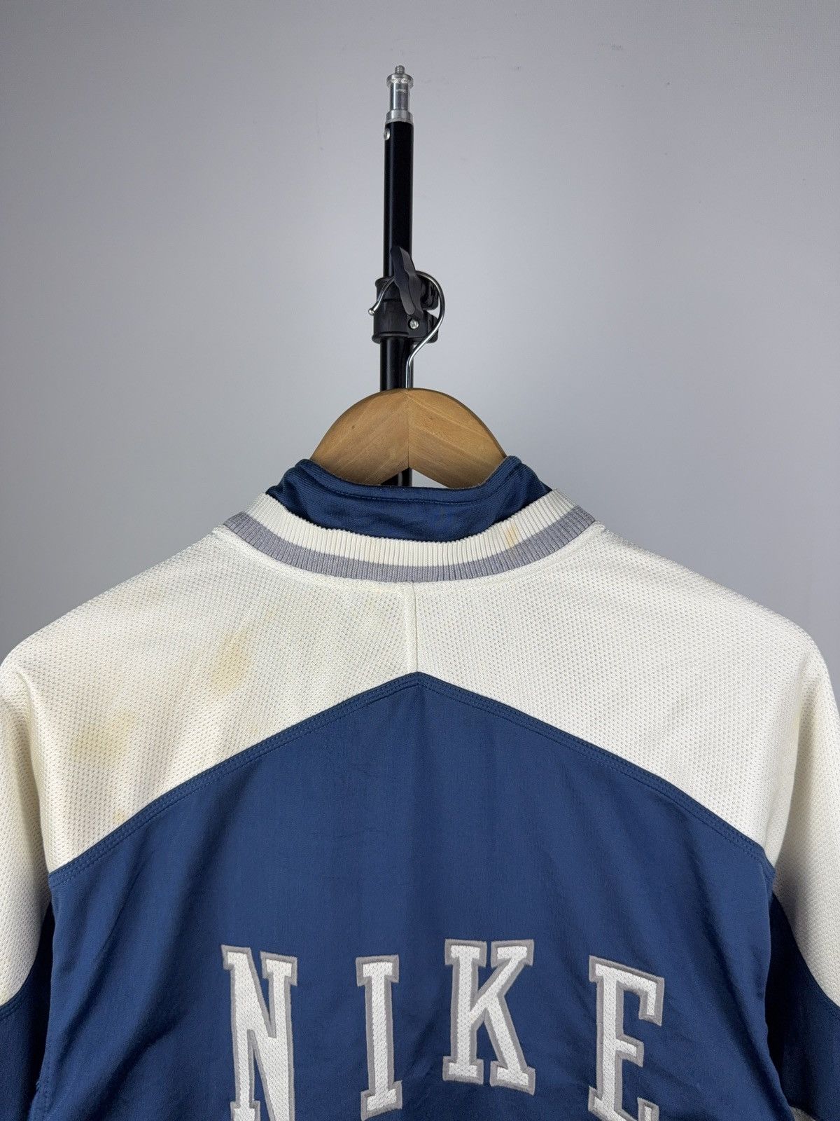Nike × Vintage 90s Nike Varsity Style Track Jacket Blue White Retro Y2K Size US S / EU 44-46 / 1 - 11 Thumbnail