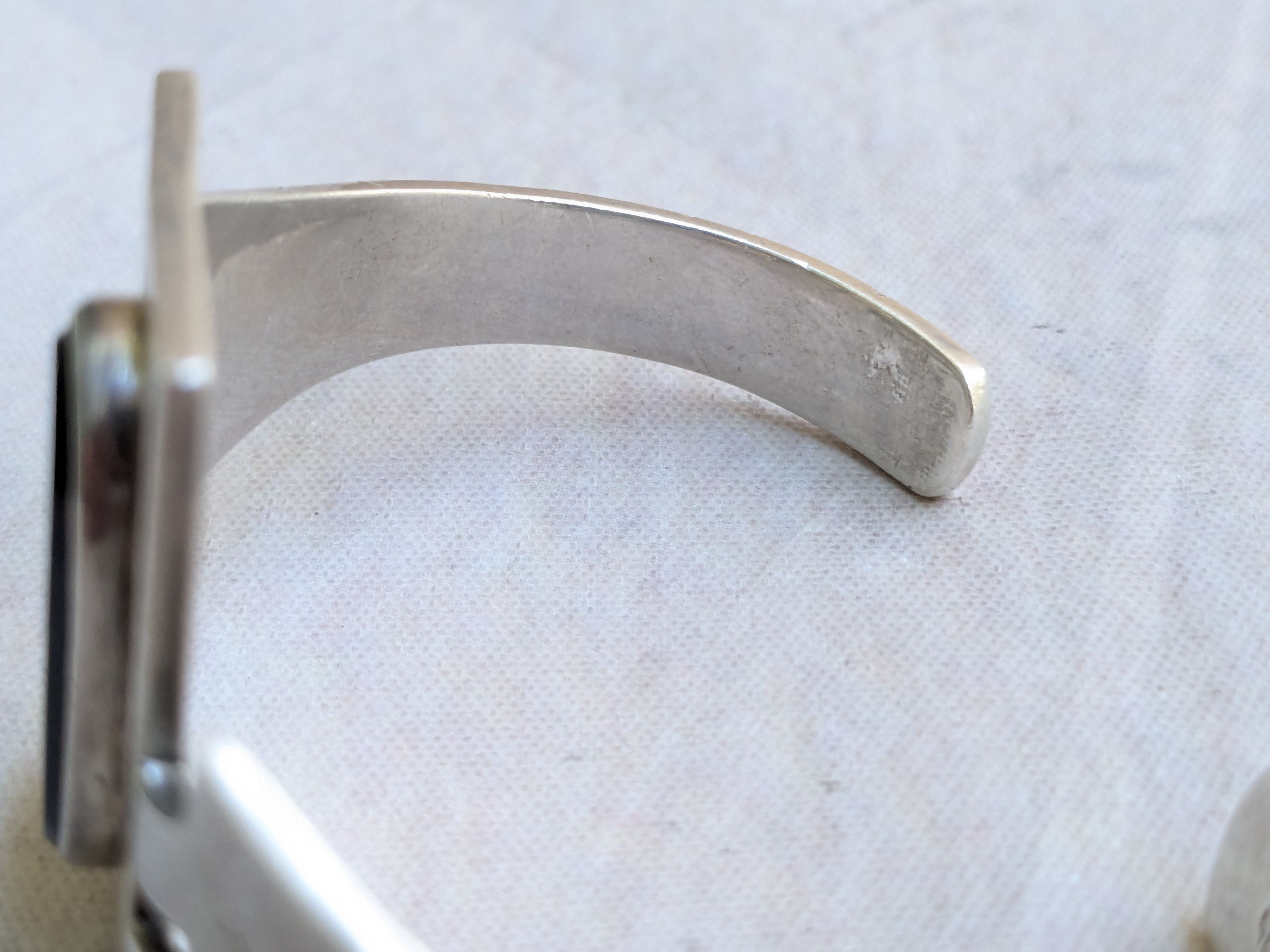 Jewelry Vintage Sterling Silver Bracelet Taxco Black Onyx Mexico Size ONE SIZE - 10 Thumbnail