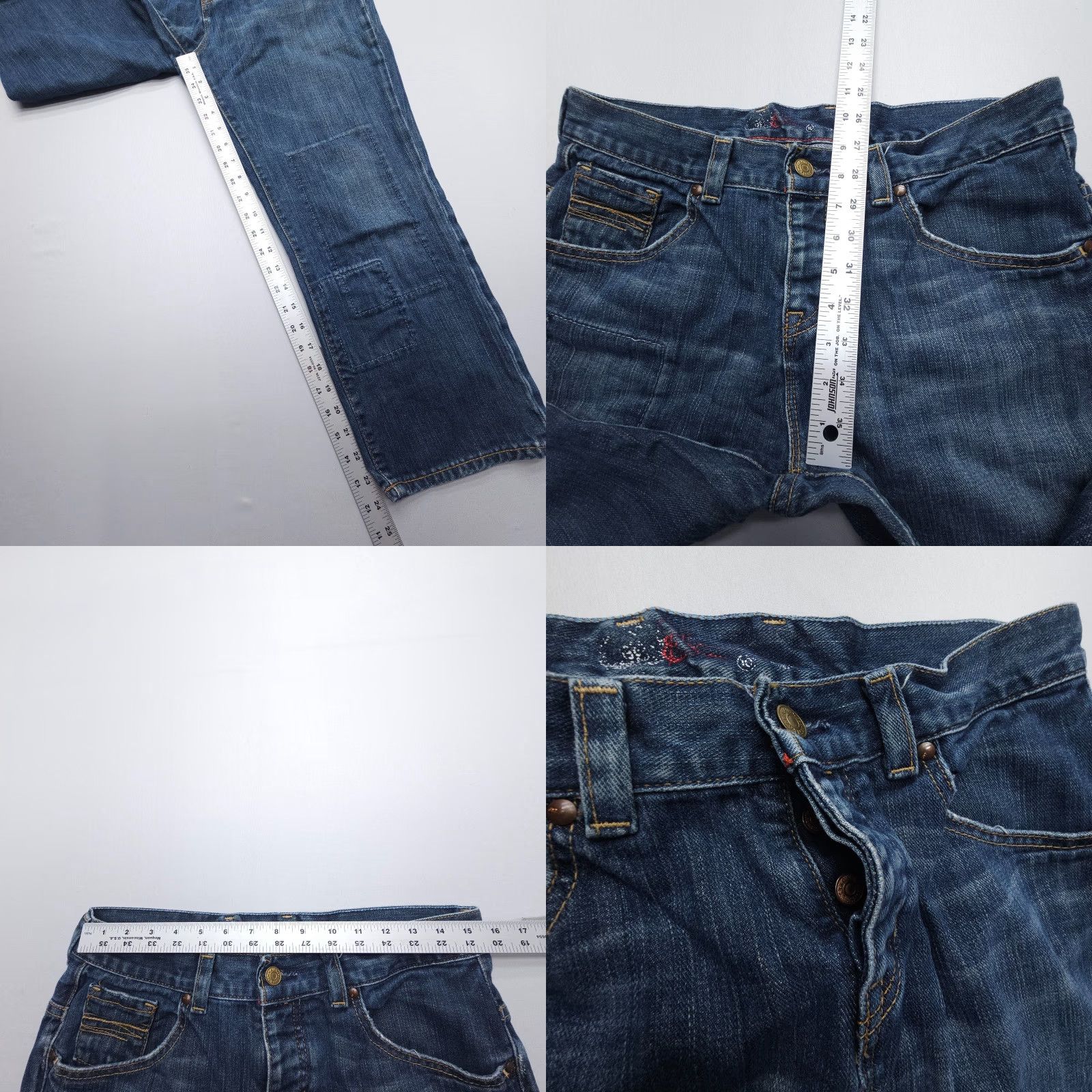 Gap Vintage GAP Buckle Back Crop Jeans Size 10 Dark Wash Mid Rise USA Button Fly Jeans Womens 90s Theme Blue Denim Cotton 5-Pocket Regular Inseam 24 Size 32" / US 10 / IT 46 - 8 Thumbnail