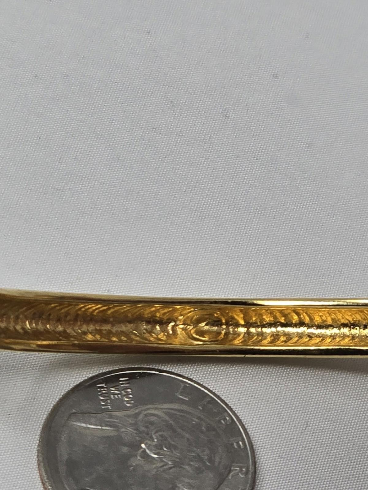 St. John Vintage St. John Black Enamel Gold Tone Herringbone Bangle Size ONE SIZE - 3 Thumbnail