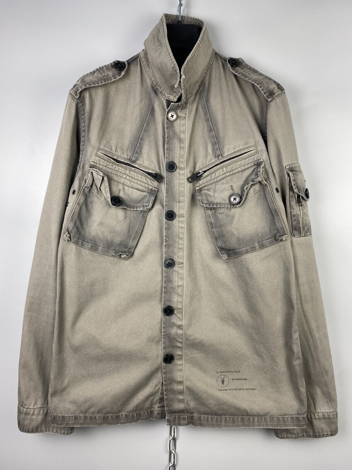 Allsaints All Saints Mens Garment Dyed Mason Overshirt Jacket Size US M / EU 48-50 / 2 - 1 Thumbnail