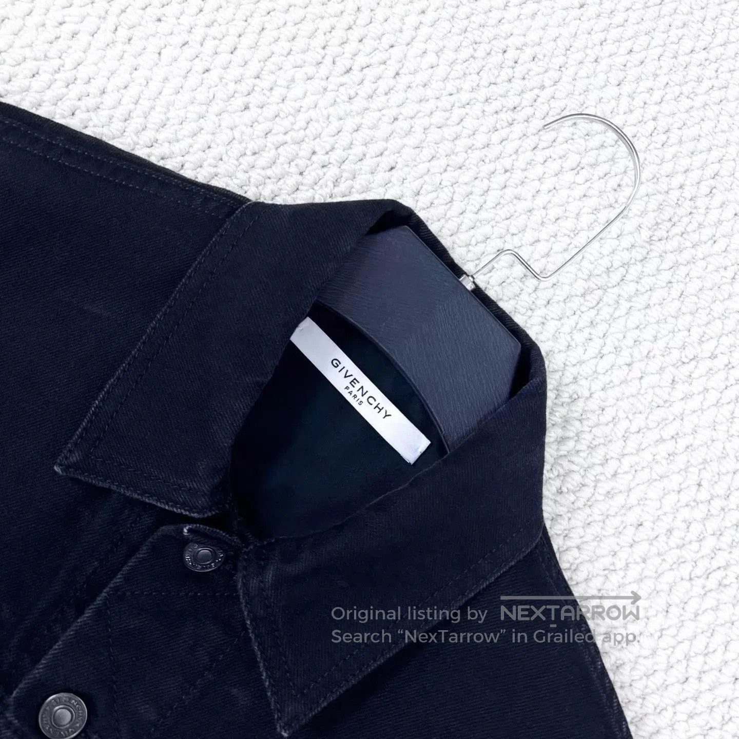 Givenchy Black Denim Jacket with Button Front and Pockets. Size US M / EU 48-50 / 2 - 3 Thumbnail