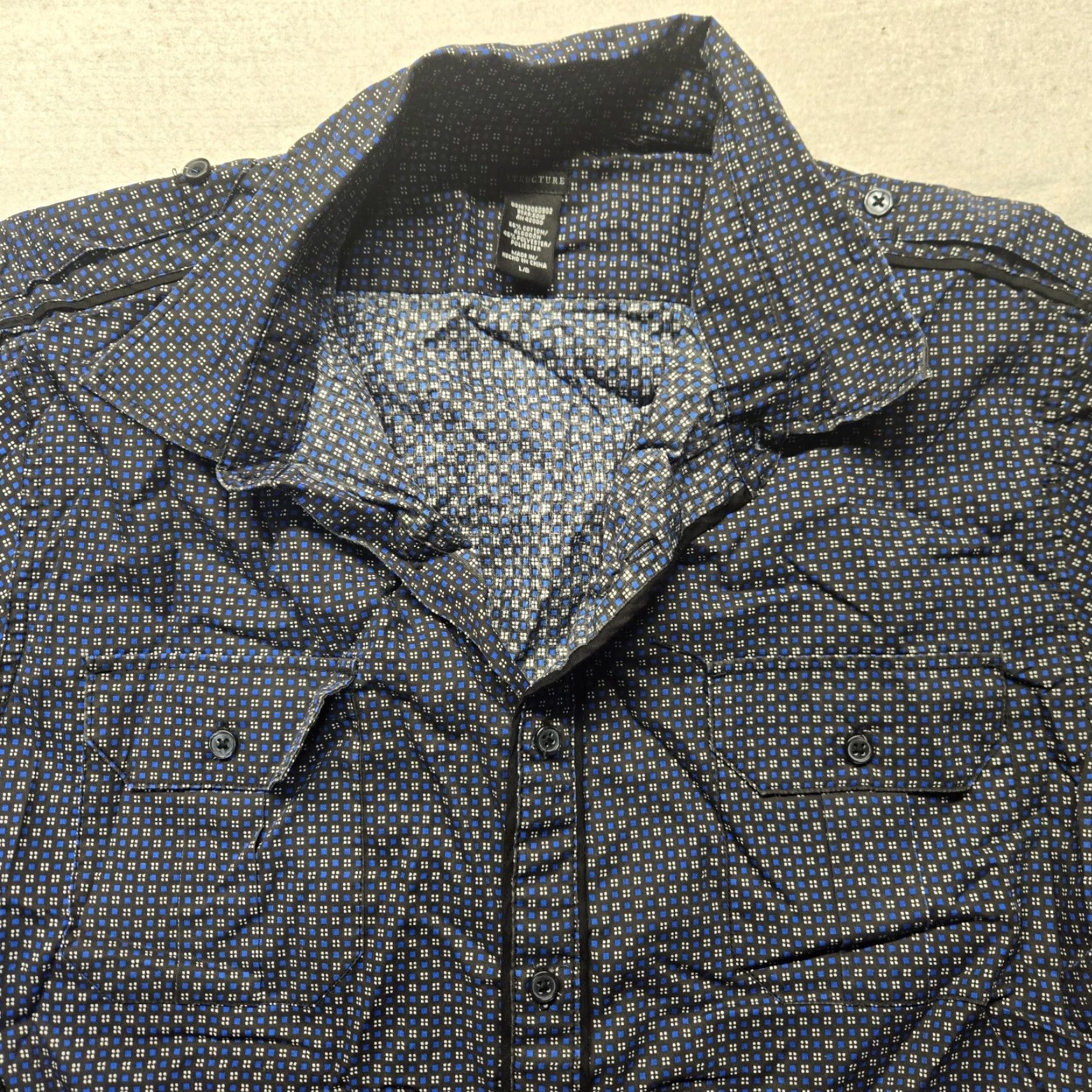 Vintage VINTAGE Structure Shirt Mens Size L Black Long Sleeve Button-Up with Pockets Size US L / EU 52-54 / 3 - 2 Thumbnail