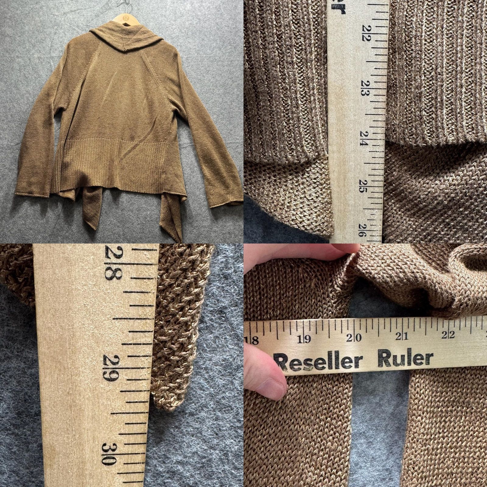 Vintage OSKA Sweater Cardigan 4 Brown Open Knit Drape Front Shawl Collar Layering Womens Size S / US 4 / IT 40 - 8 Thumbnail