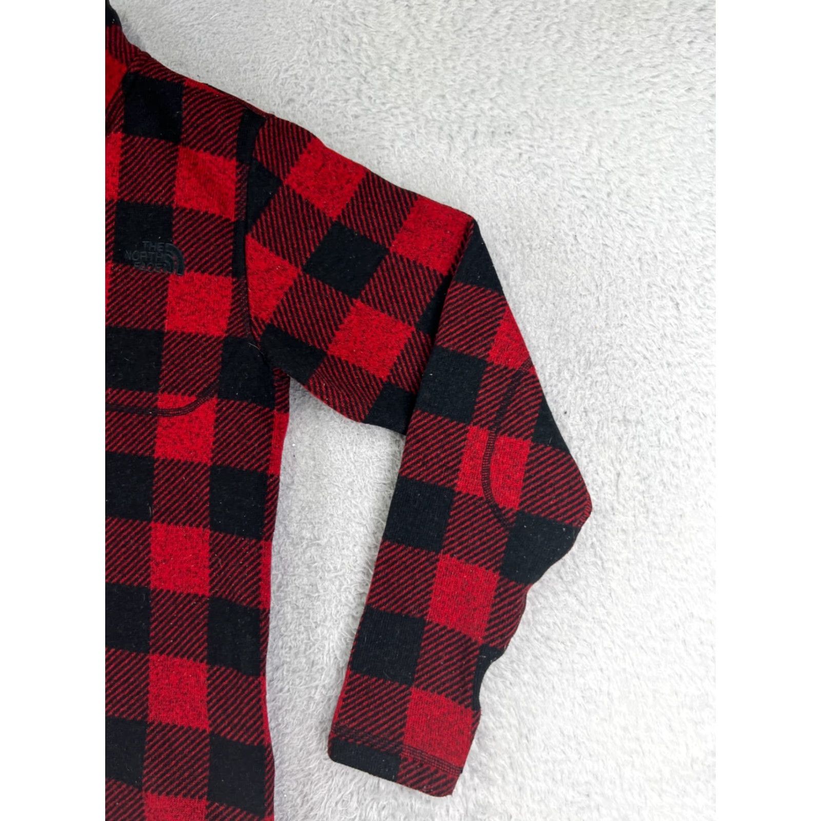 The North Face The North Face Sweater Men S Red Plaid Knit Sherpa Lined 100% Poly Mock Neck Pullover Cardigan? Size US S / EU 44-46 / 1 - 5 Thumbnail