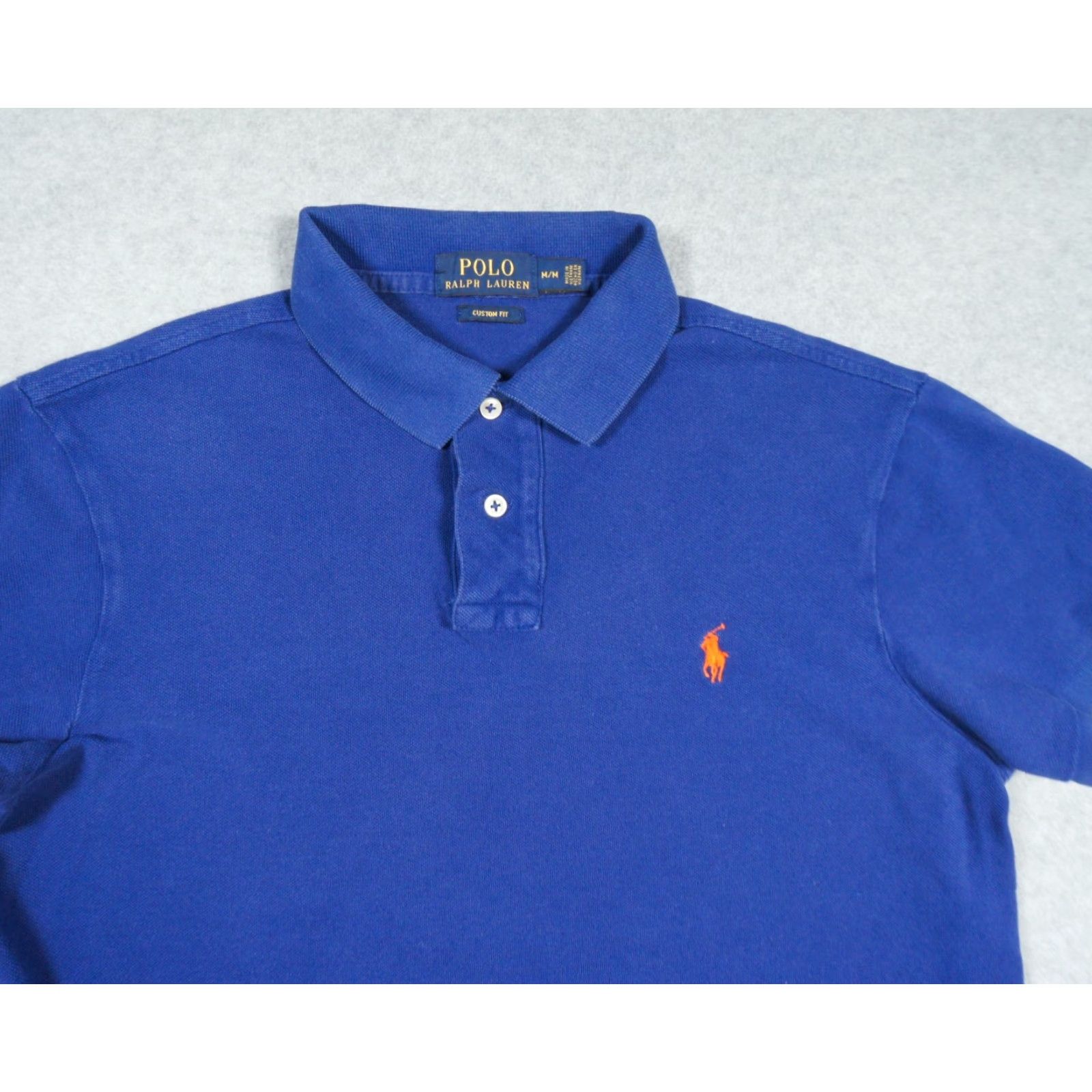 Polo Ralph Lauren VINTAGE Polo Ralph Lauren Shirt Mens Medium Blue Short Sleeve Custom Fit Preppy Pony Size US M / EU 48-50 / 2 - 2 Thumbnail