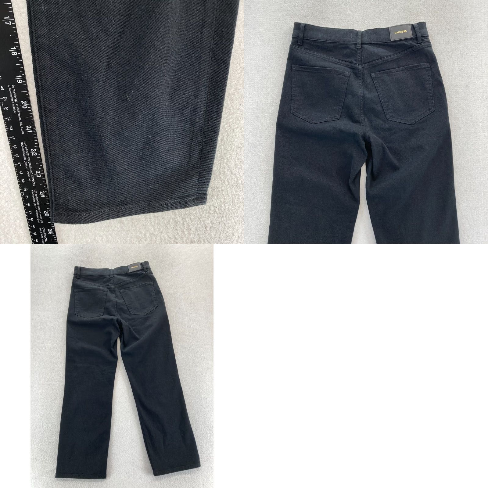 Express Express Pants Women 6 Black Stretch Knit Straight Leg High Rise NWT Size 28" / US 6 / IT 42 - 8 Thumbnail