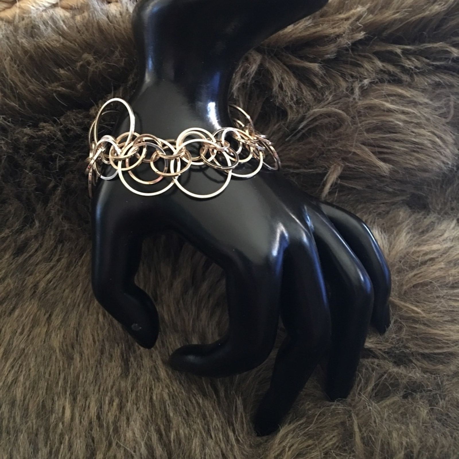 Alfani Alfani shiny gold tone multi size ring bracelet Size ONE SIZE - 5 Thumbnail