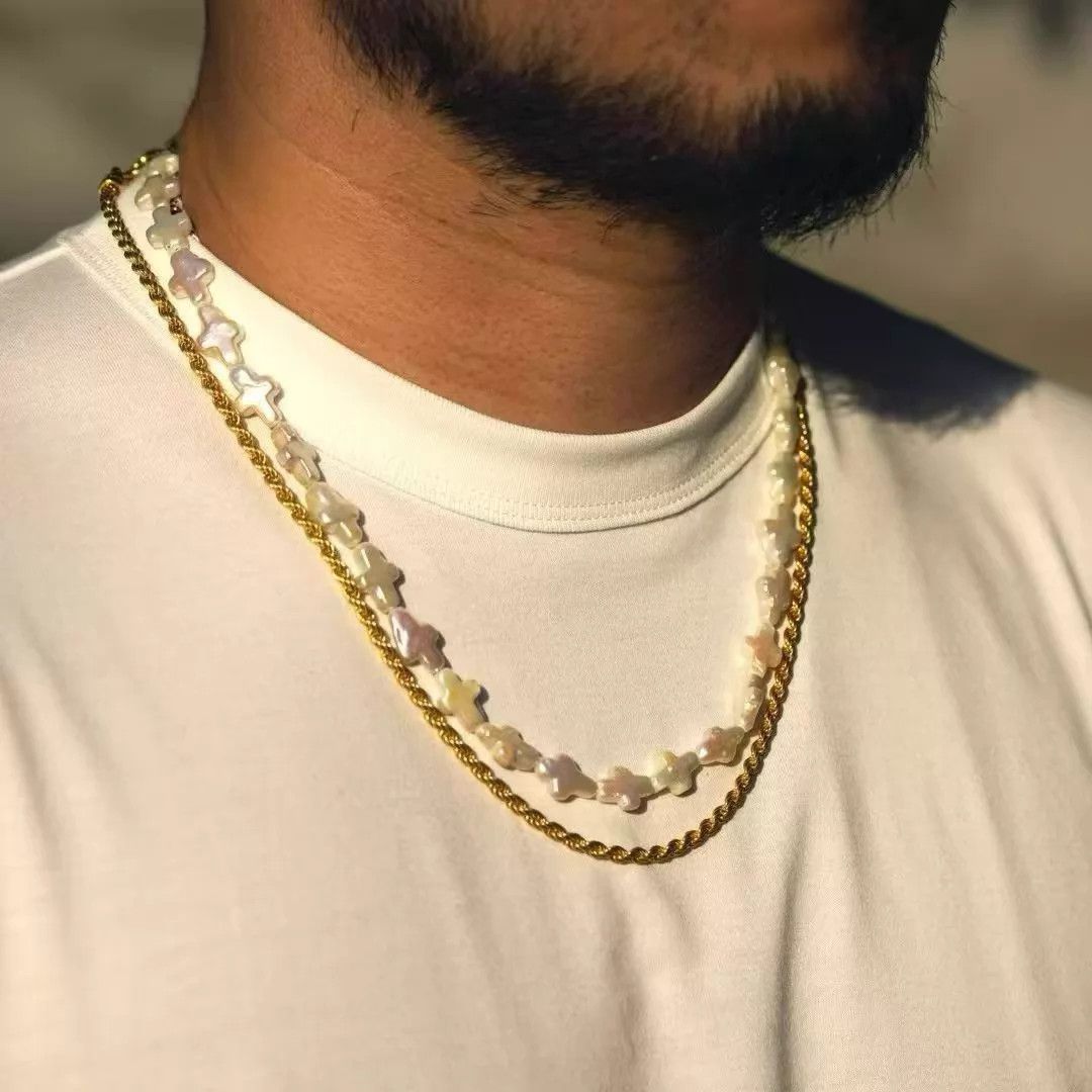 Other Cootie Distortion Men's Japanese Cross Pearl Necklace M Size ONE SIZE - 2 Thumbnail