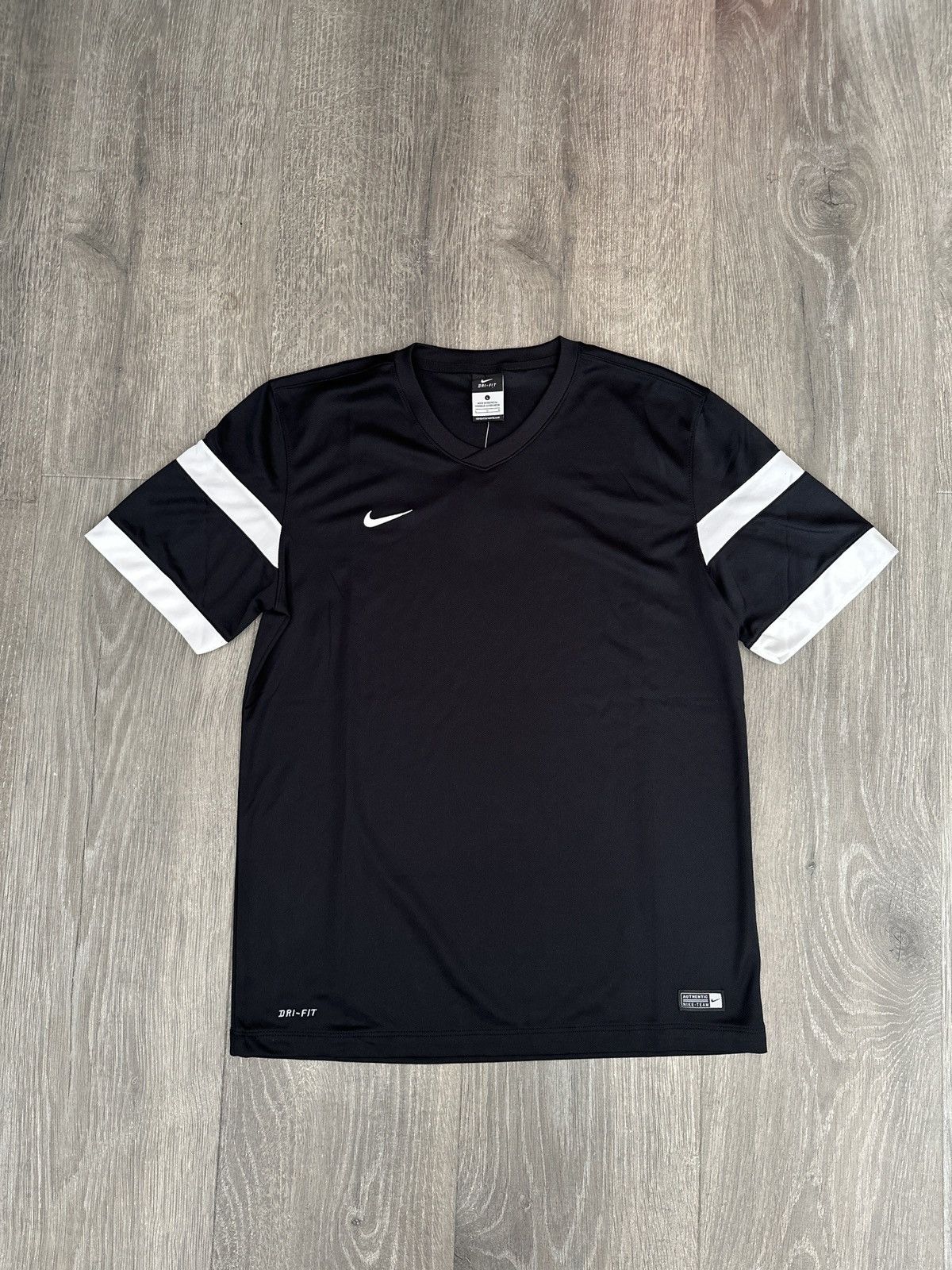 Nike Dri-Fit Team Soccer Jersey Black White Size Large
