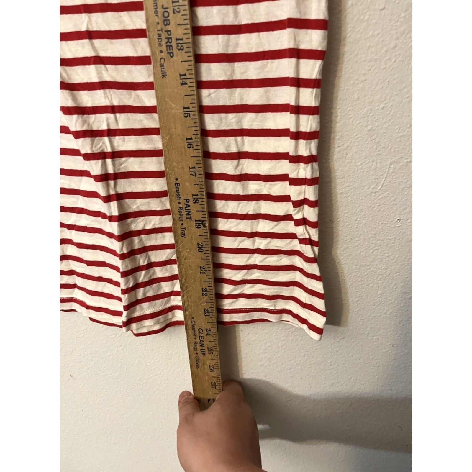 Gap VINTAGE Gap Cotton Crew Neck T-Shirt Red Small Women Short Sleeve Striped Size S / US 4 / IT 40 - 4 Thumbnail