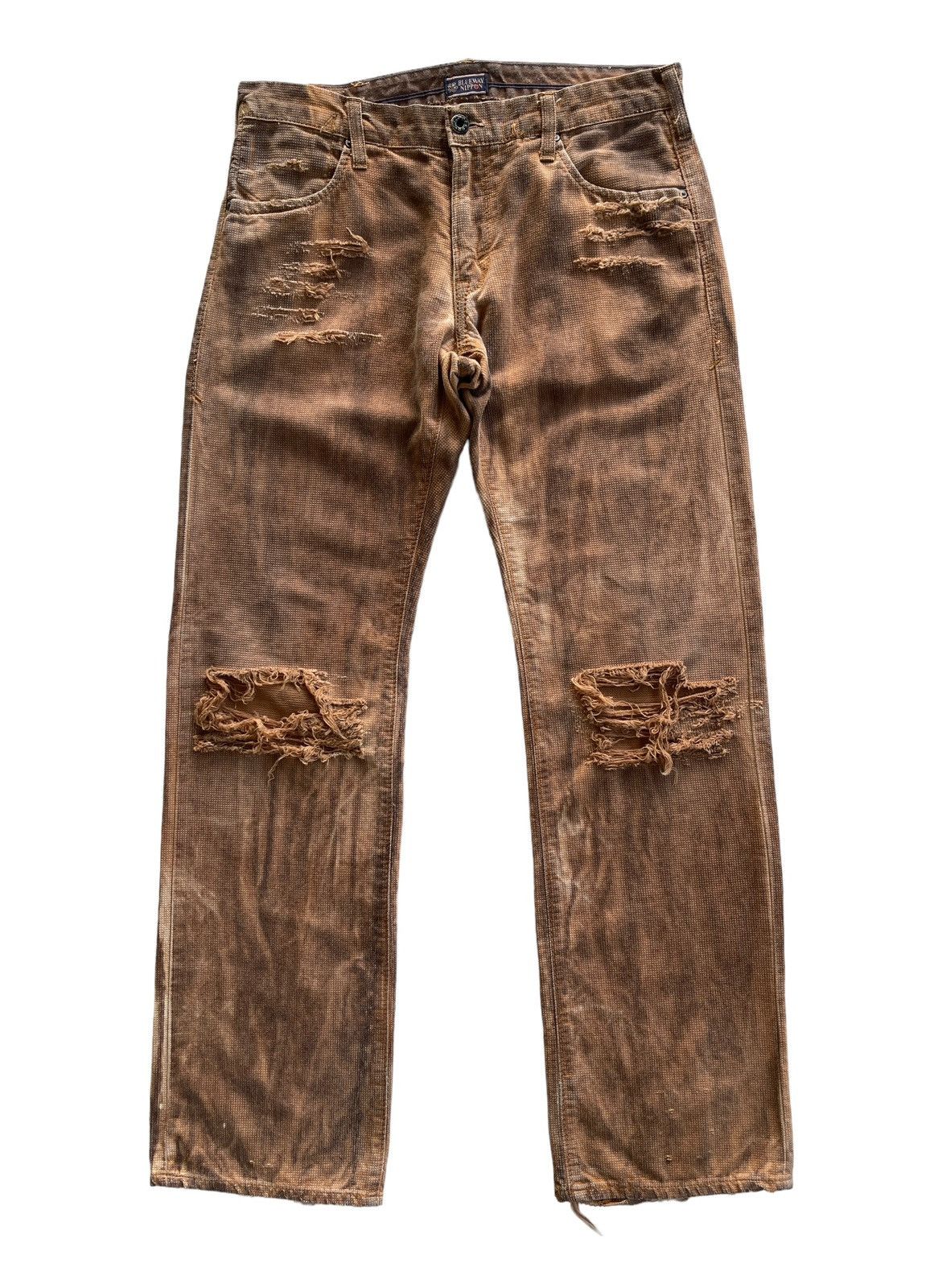 Japanese Brand Vintage Japanese Blueway Distressed Mudd Denim Size US 31 - 1 Thumbnail