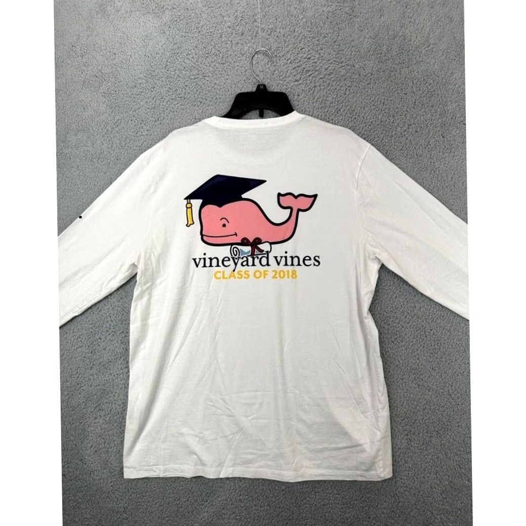 Vineyard Vines Vineyard Vines Shirt Adult Large White Class Of 2018 Long Sleeve Graphic Tee Men Size US L / EU 52-54 / 3 - 3 Thumbnail