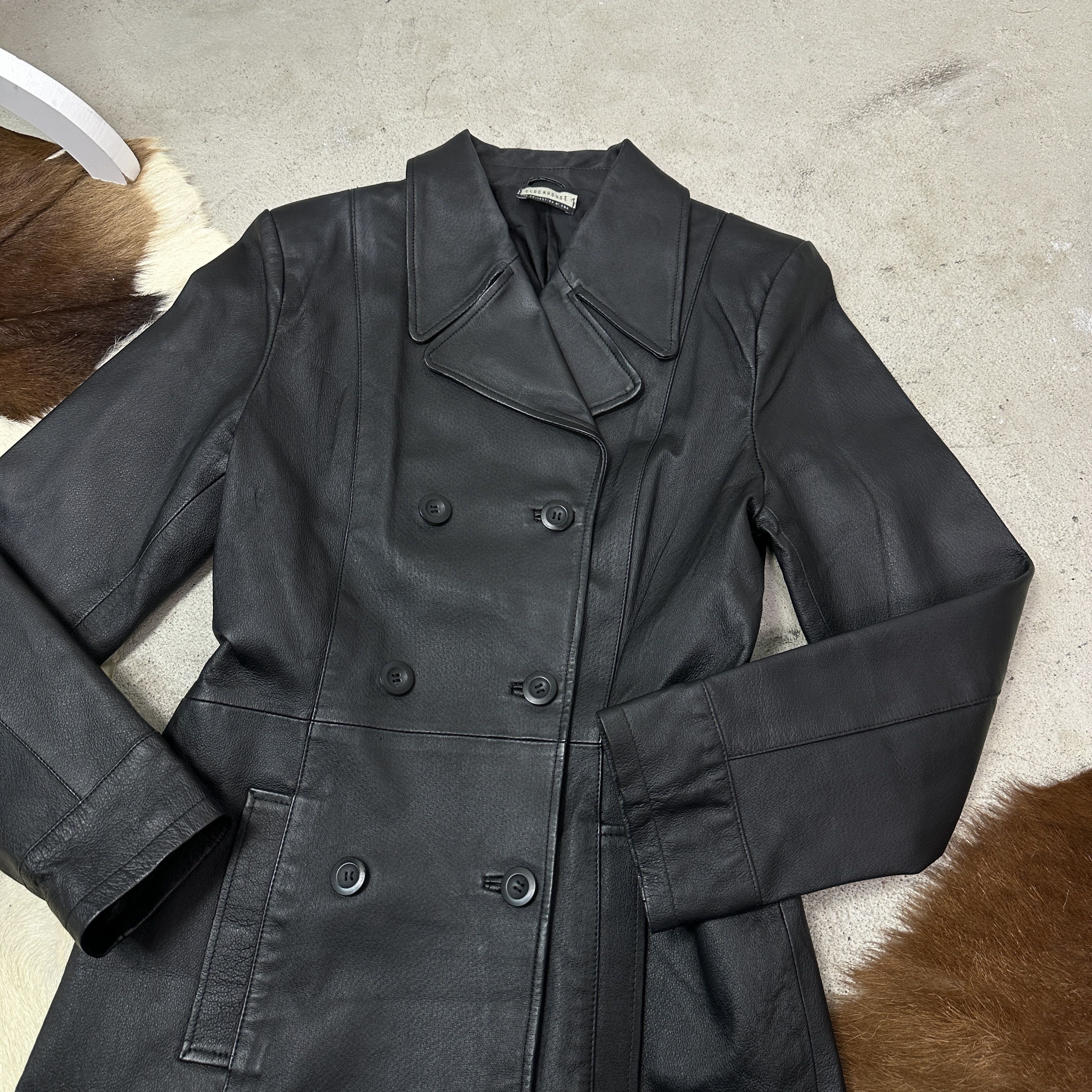 Vintage Vintage Biker Double-Breasted Grunge Leather Coat 90s Size M / US 6-8 / IT 42-44 - 3 Thumbnail
