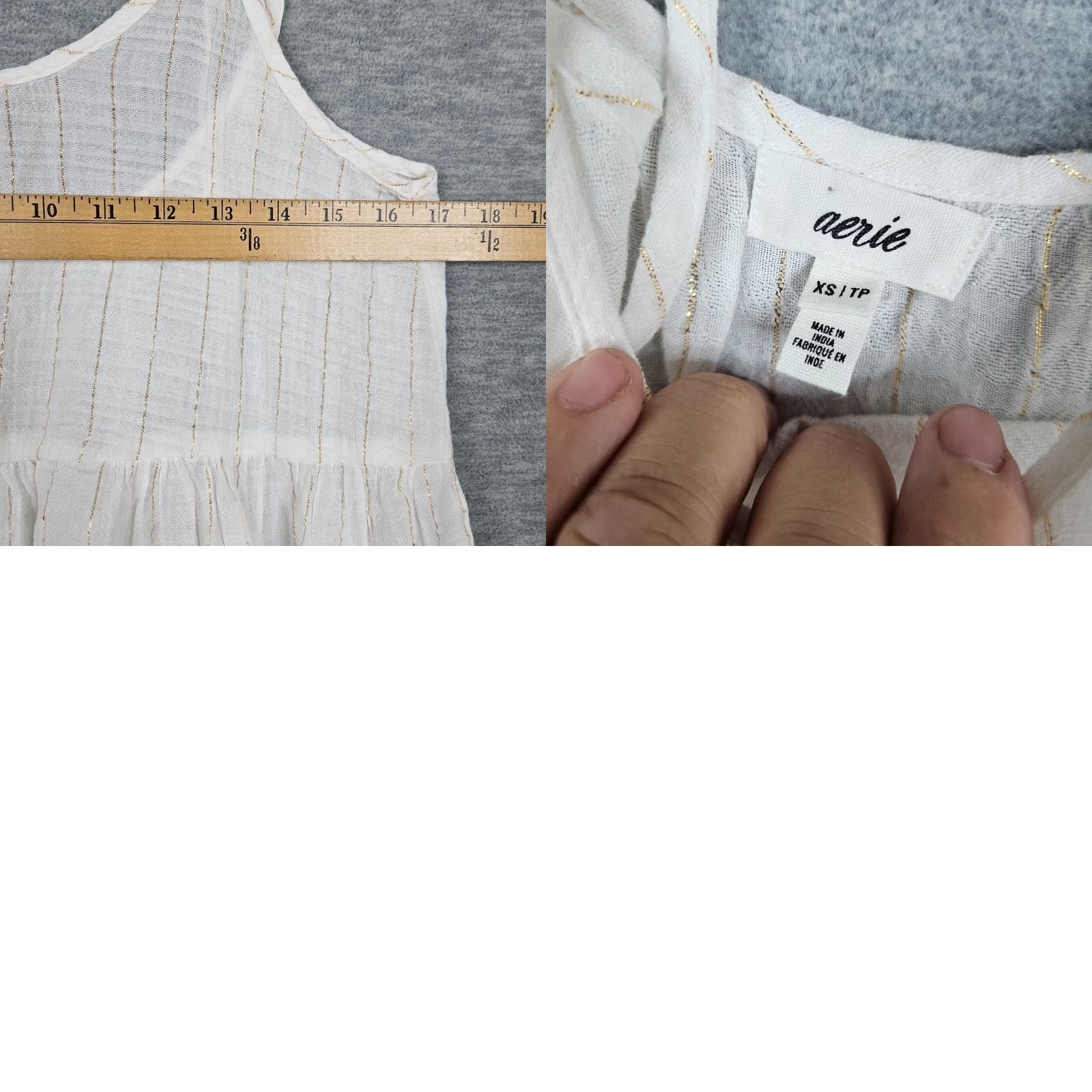 Vintage Aerie White Tiered Sleeveless Dress Adjustable Straps Women's XS NEW Size XS / US 0-2 / IT 36-38 - 8 Thumbnail