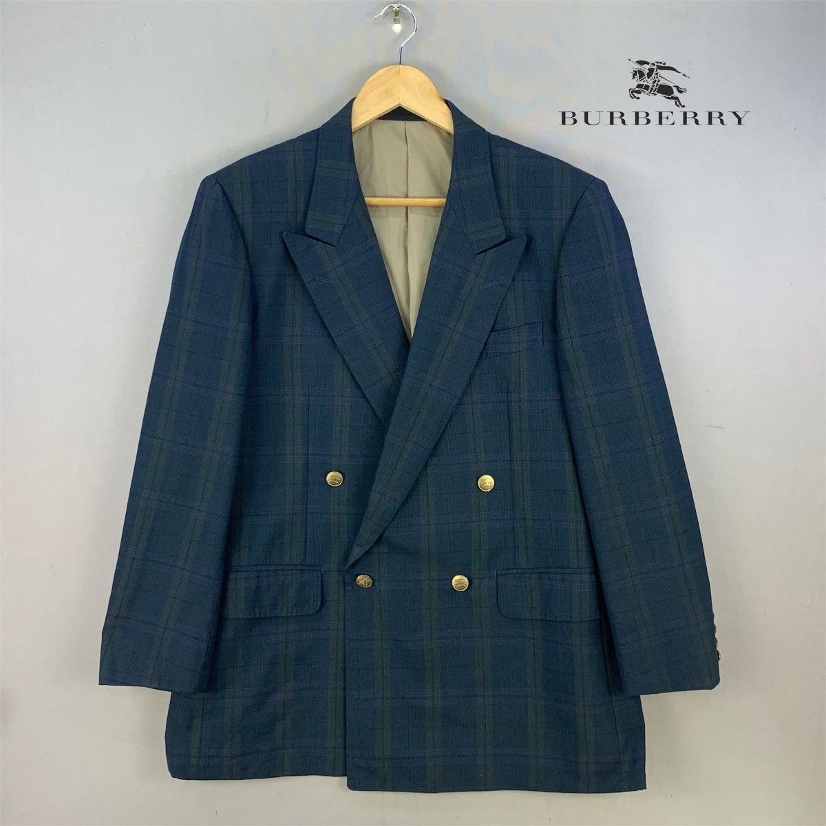 Burberry Vintage Burberrys Plaid Double Breasted Blazer Coat Size L / US 10 / IT 46 - 1 Thumbnail
