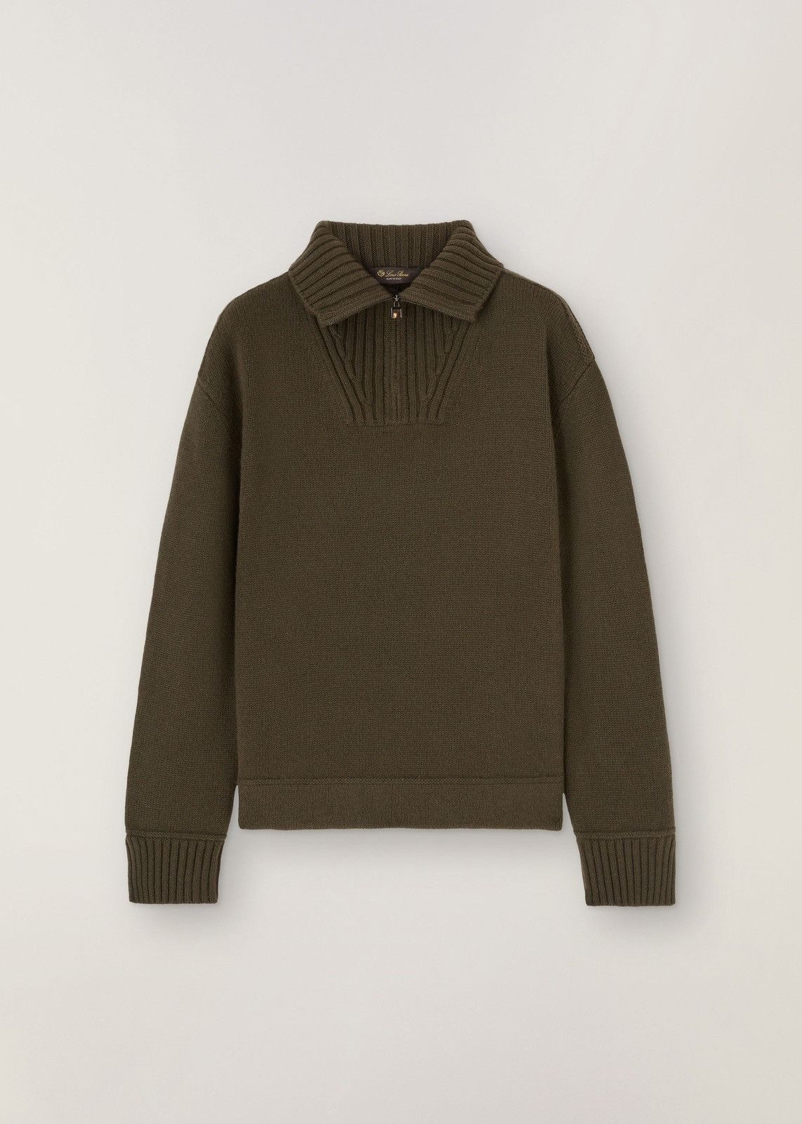 image of Loro Piana O1Loc1C0124 Mezzocollo Sweater In Brown, Women's (Size Large)