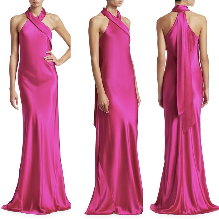 Galvan Galvan London Pandora Silk Halter Gown Dress Grailed