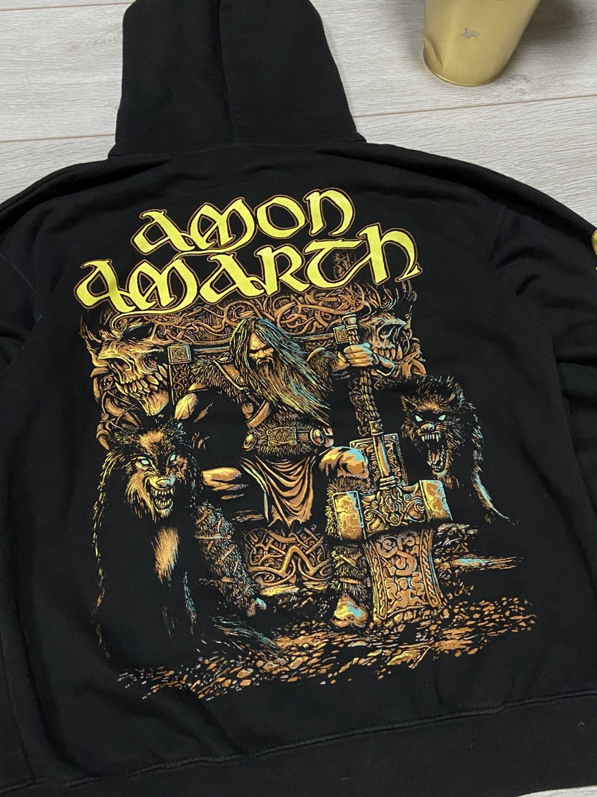 Band Tees Vintage Amon Amarth Band Hoodie Death Metal Black Streetwear Size US S / EU 44-46 / 1 - 8 Thumbnail