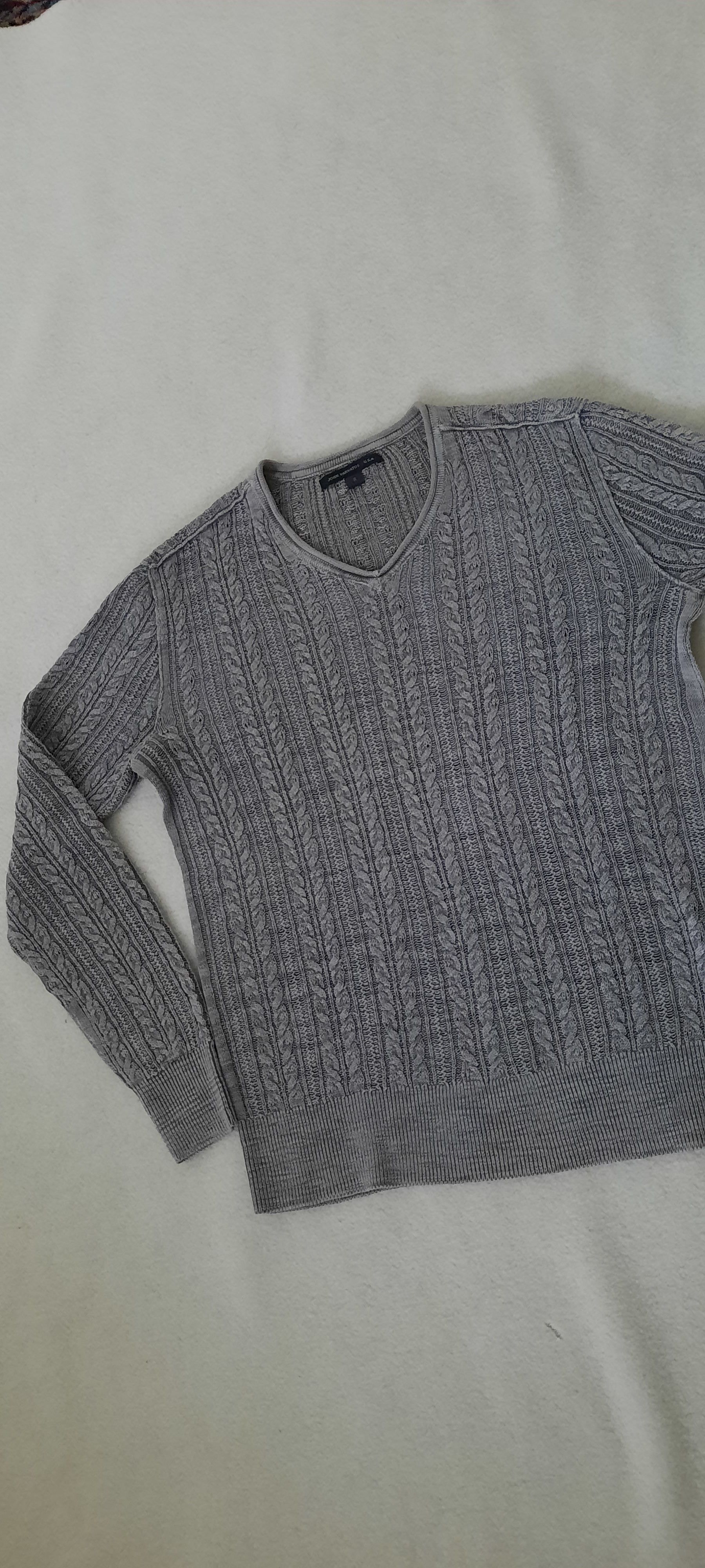 John Varvatos JOHN VARVATOS * U.S.A. Men's Sweater Gray Cotton Linen S Size US S / EU 44-46 / 1 - 2 Thumbnail