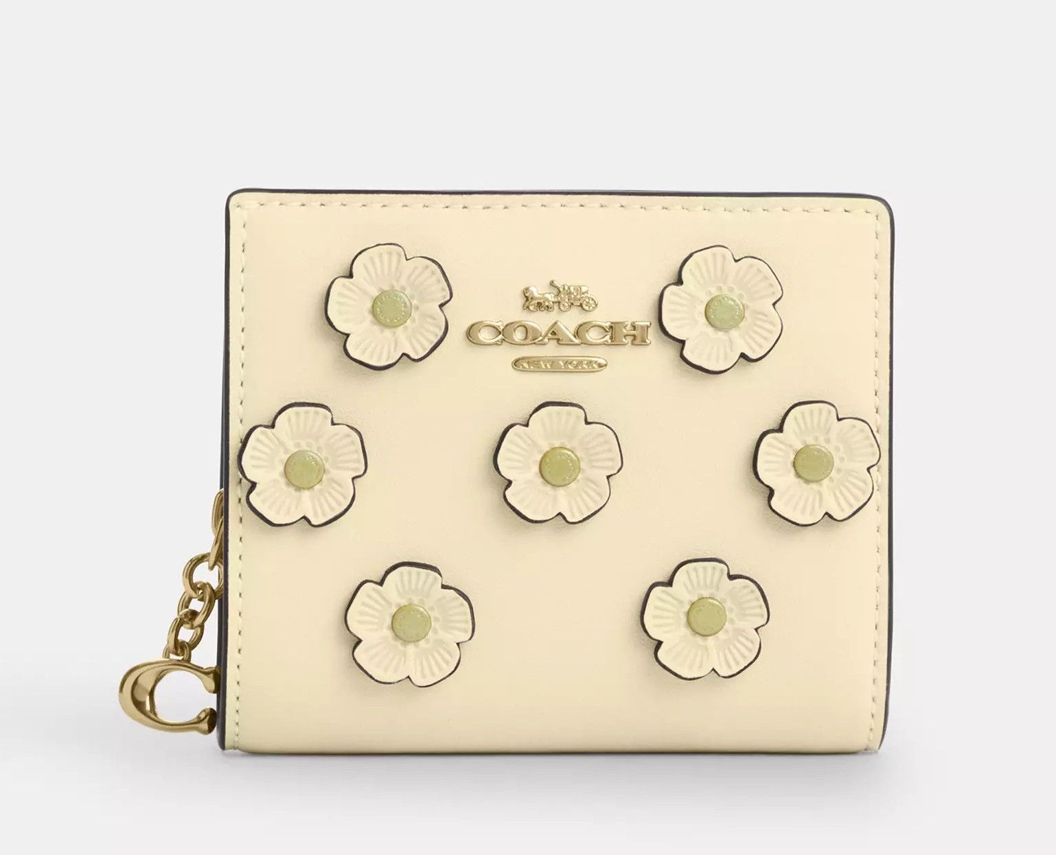 Coach Snap Wallet With Floral Applique CAP16 Size ONE SIZE - 4 Thumbnail