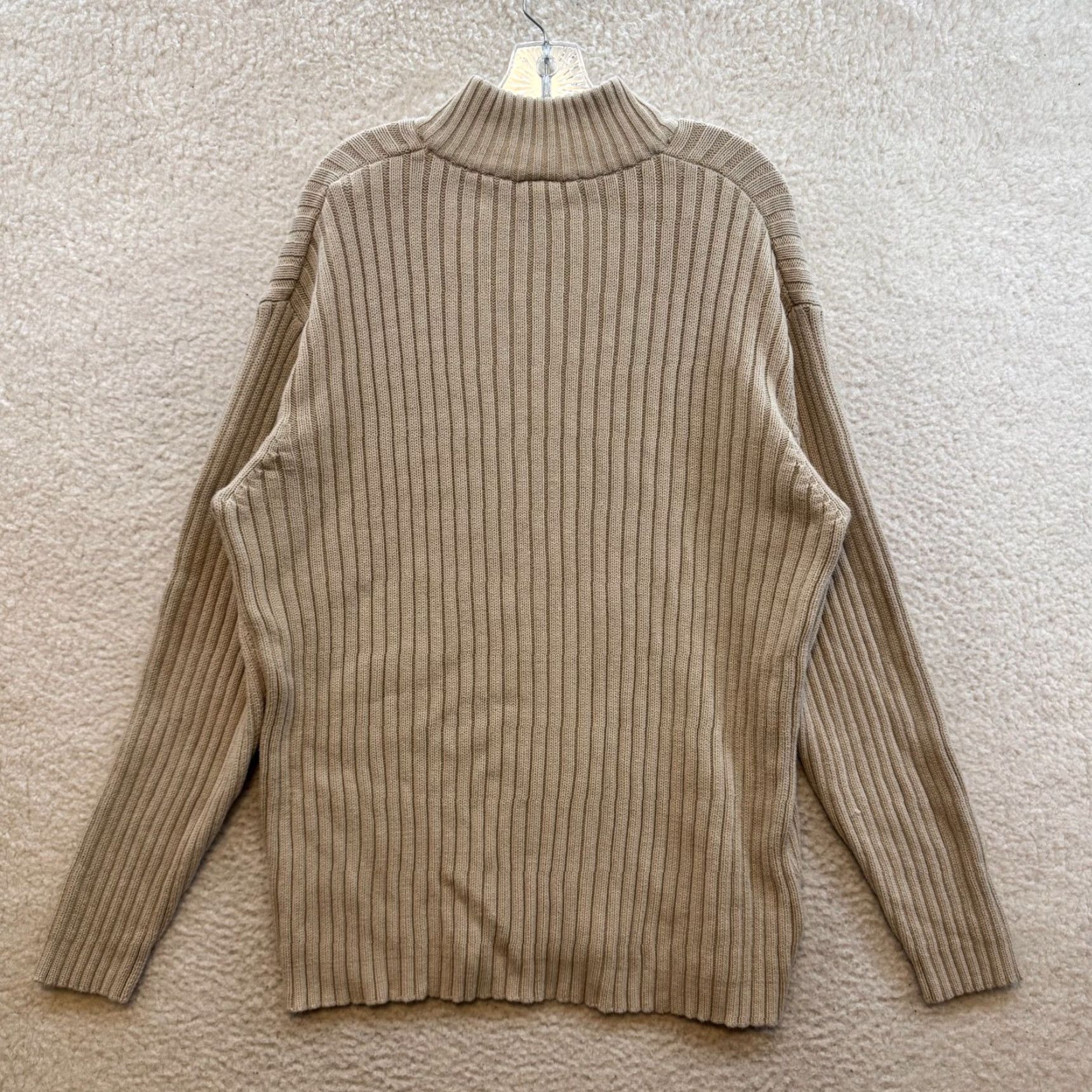 Old Navy VINTAGE Old Navy 1/4 Zip Sweater Mens 2XL Beige Khaki Stripe Rib Knit Shirt Size US XXL / EU 58 / 5 - 3 Thumbnail
