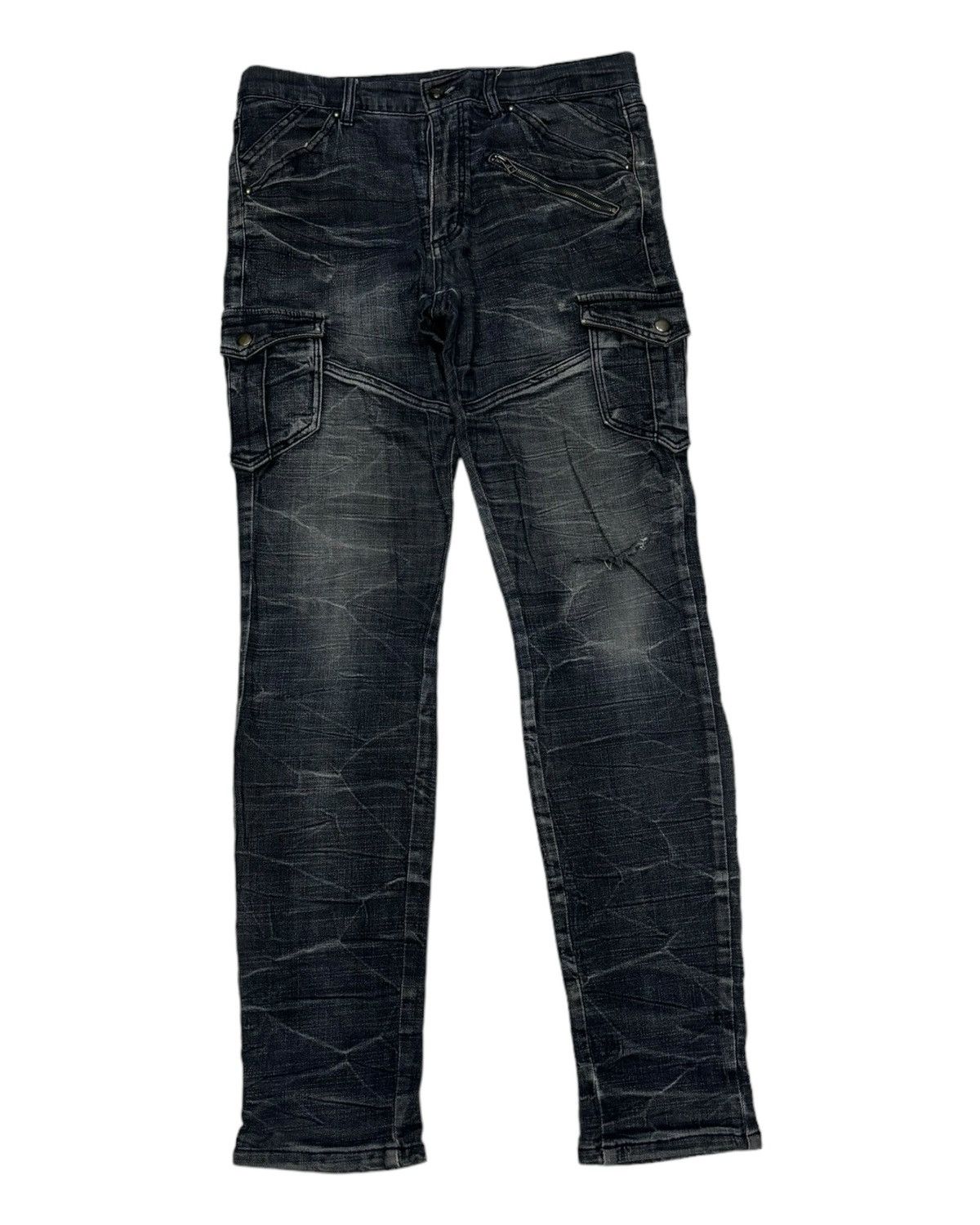 If Six Was Nine VINTAGE SEMANTIC DESIGN MULTI POCKET PUNK DISTRESS DENIM Size US 32 / EU 48 - 3 Thumbnail