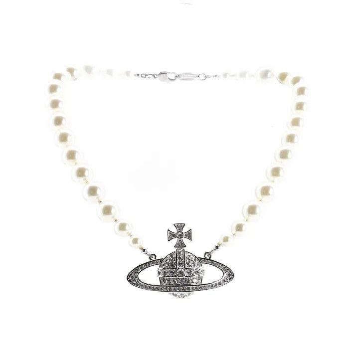 Vivienne Westwood Vivienne Westwood One Row Pearl Relief Choker 0079 Size ONE SIZE - 1 Thumbnail