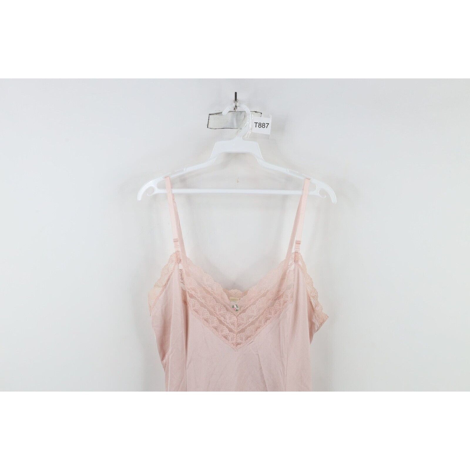 Vintage Vintage 70s Silky Nylon Flower Lace Night Gown Slip Size XS / US 0-2 / IT 36-38 - 2 Thumbnail