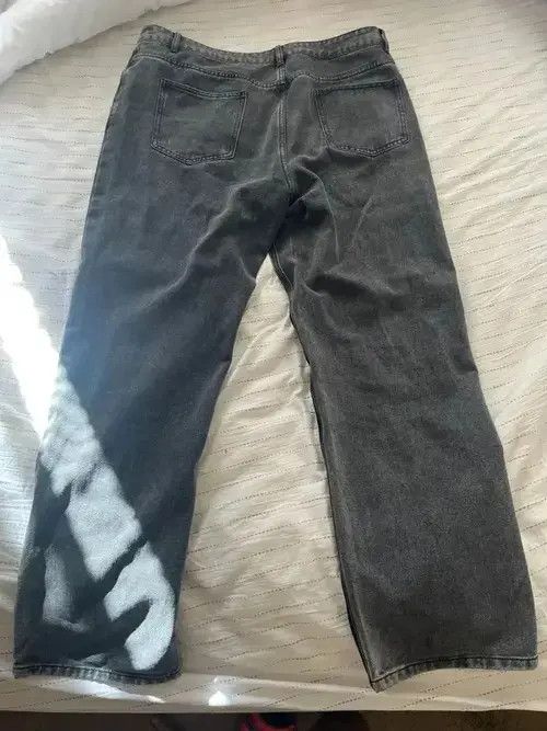 Handmade Gray Spliced Loose Jeans Patchwork Size US 30 / EU 46 - 4 Thumbnail