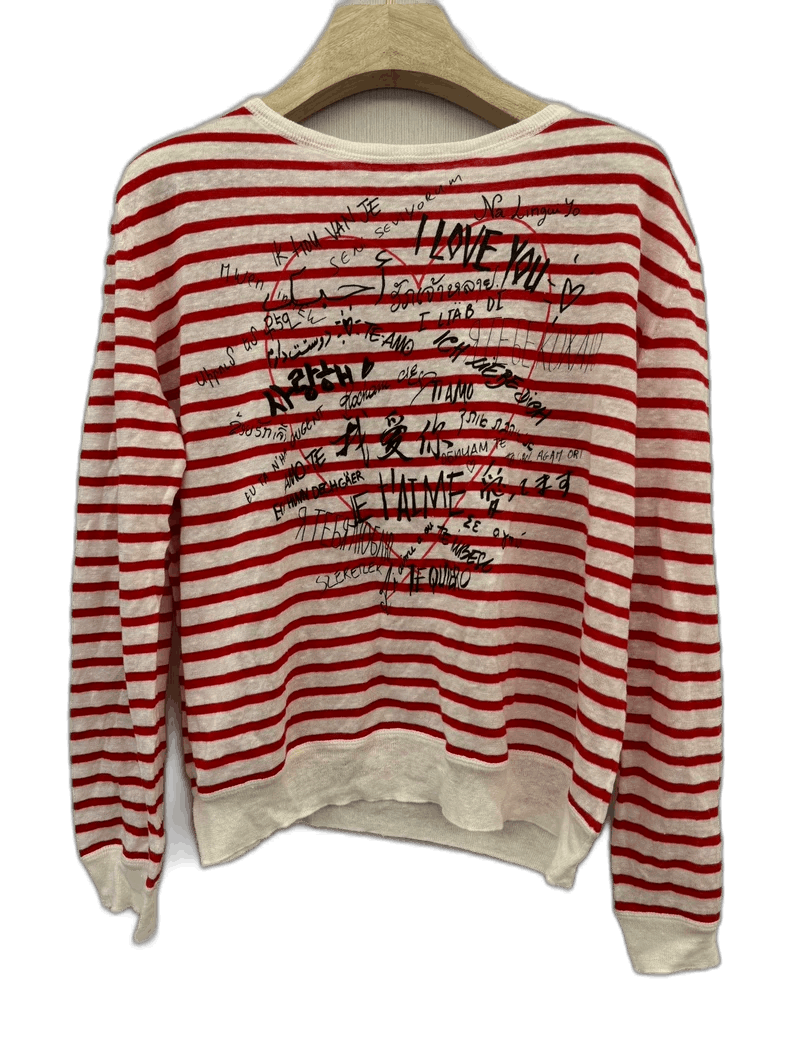 Dior Valentine's Striped Long Sleeve Knit Top-2506