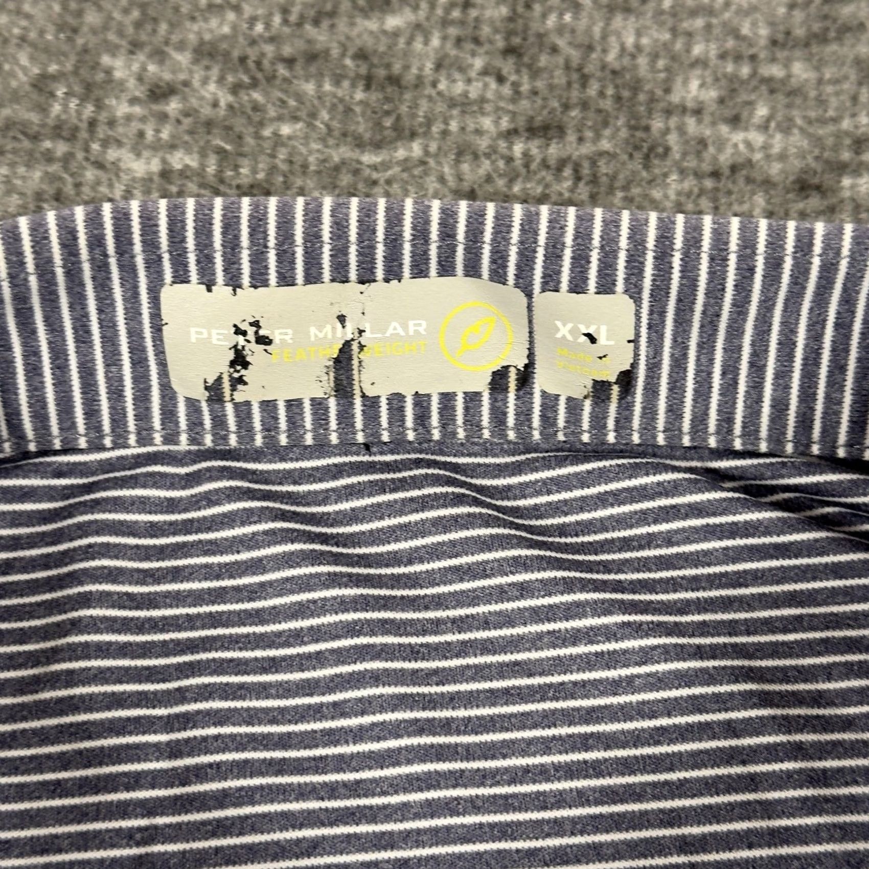 Peter Millar Peter Millar Polo Shirt Mens 2XL Blue Stripe Golf Performance Size US XXL / EU 58 / 5 - 2 Thumbnail