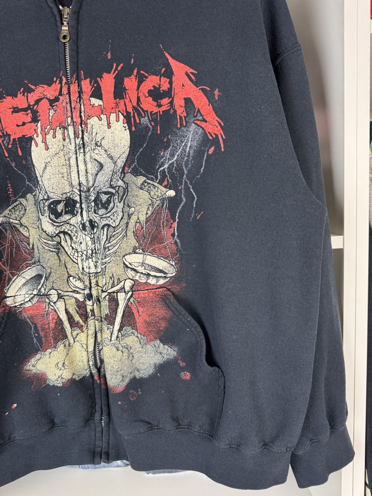 Gildan Vintage Metallica Metal Band Zip Hoodie Size US XL / EU 56 / 4 - 10 Thumbnail