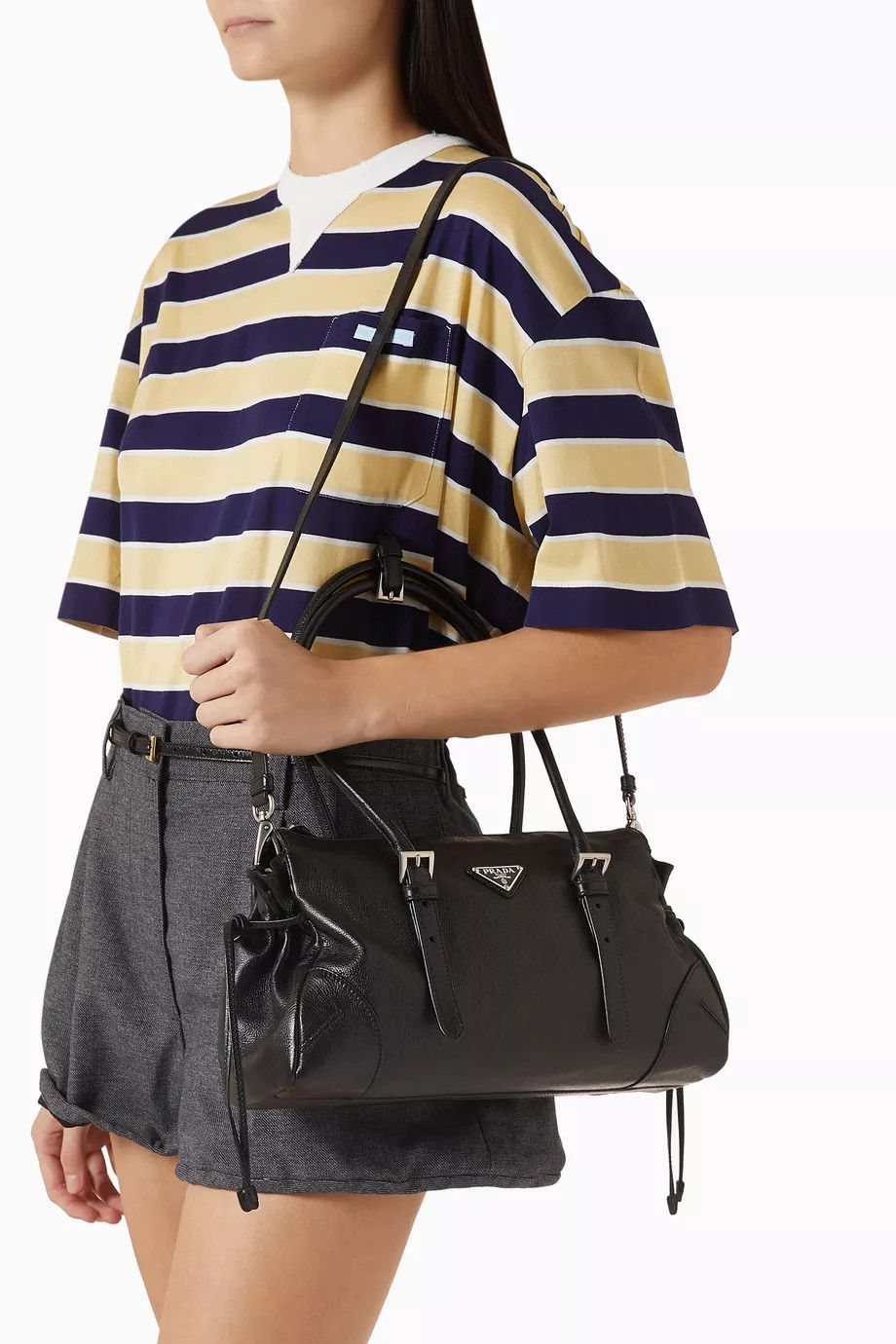 Prada os11x0126 Size: OS / Medium Bonnie Tote Bag in Black Size ONE SIZE - 2 Thumbnail