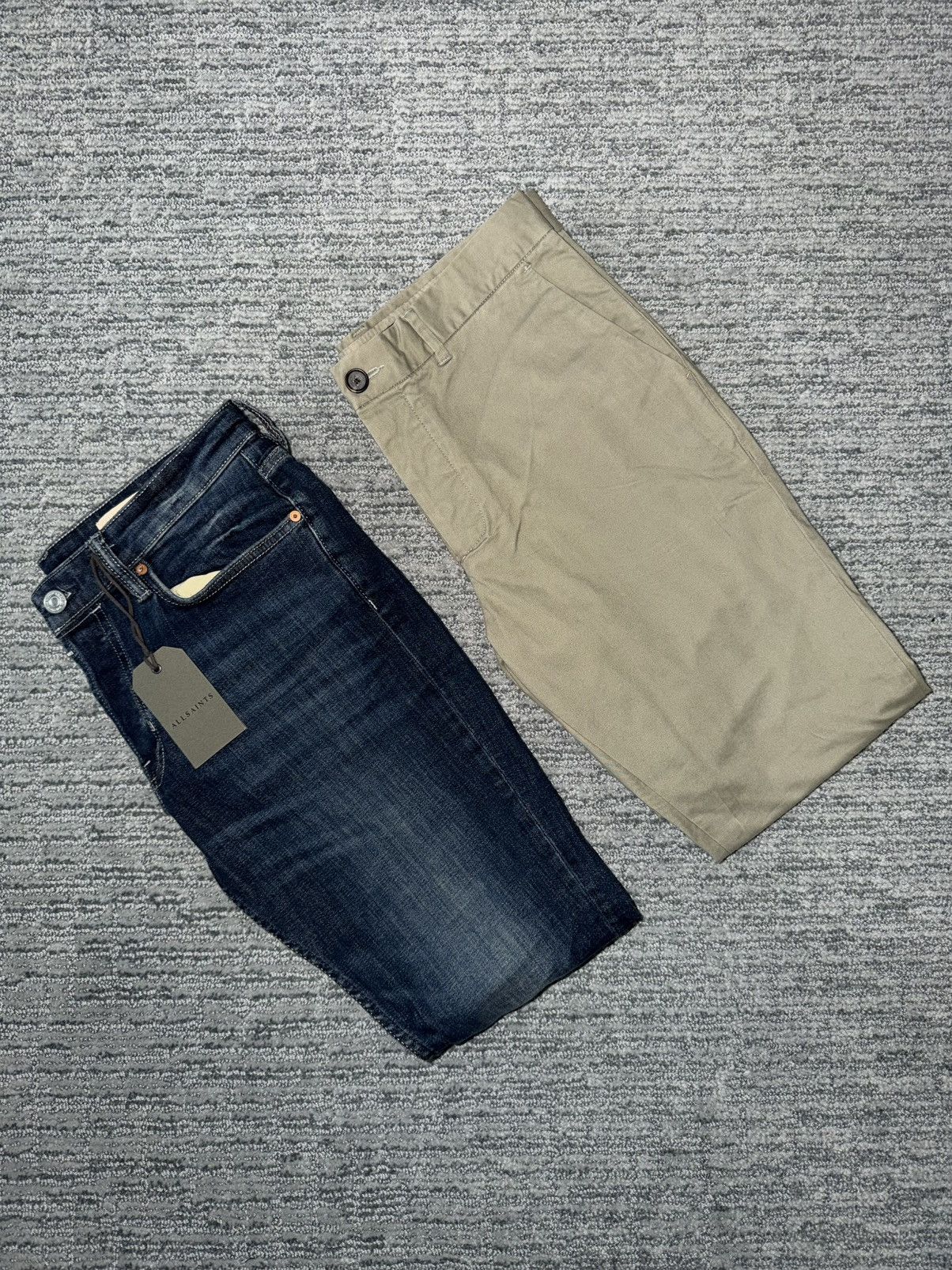 AllSaints Blue Jeans & Tan Chinos Bundle Pack Size 32/33