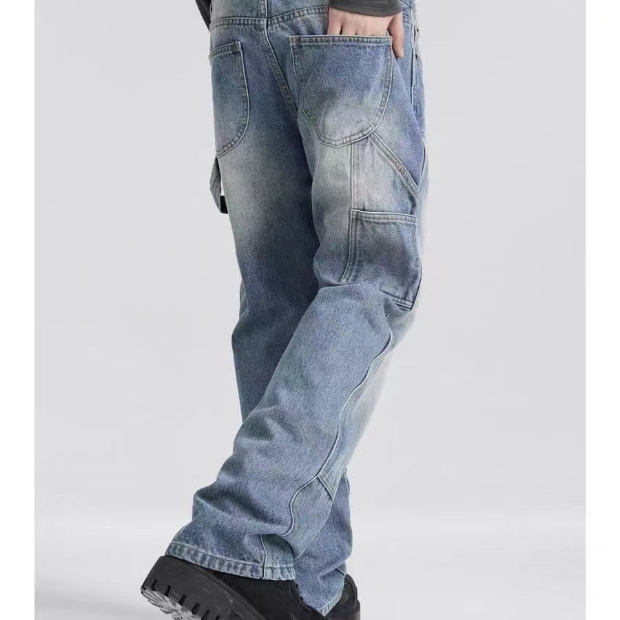 Japanese Brand × Jean Street Heavy Wash Double Knee Logger Work Jeans Size US 34 / EU 50 - 5 Thumbnail
