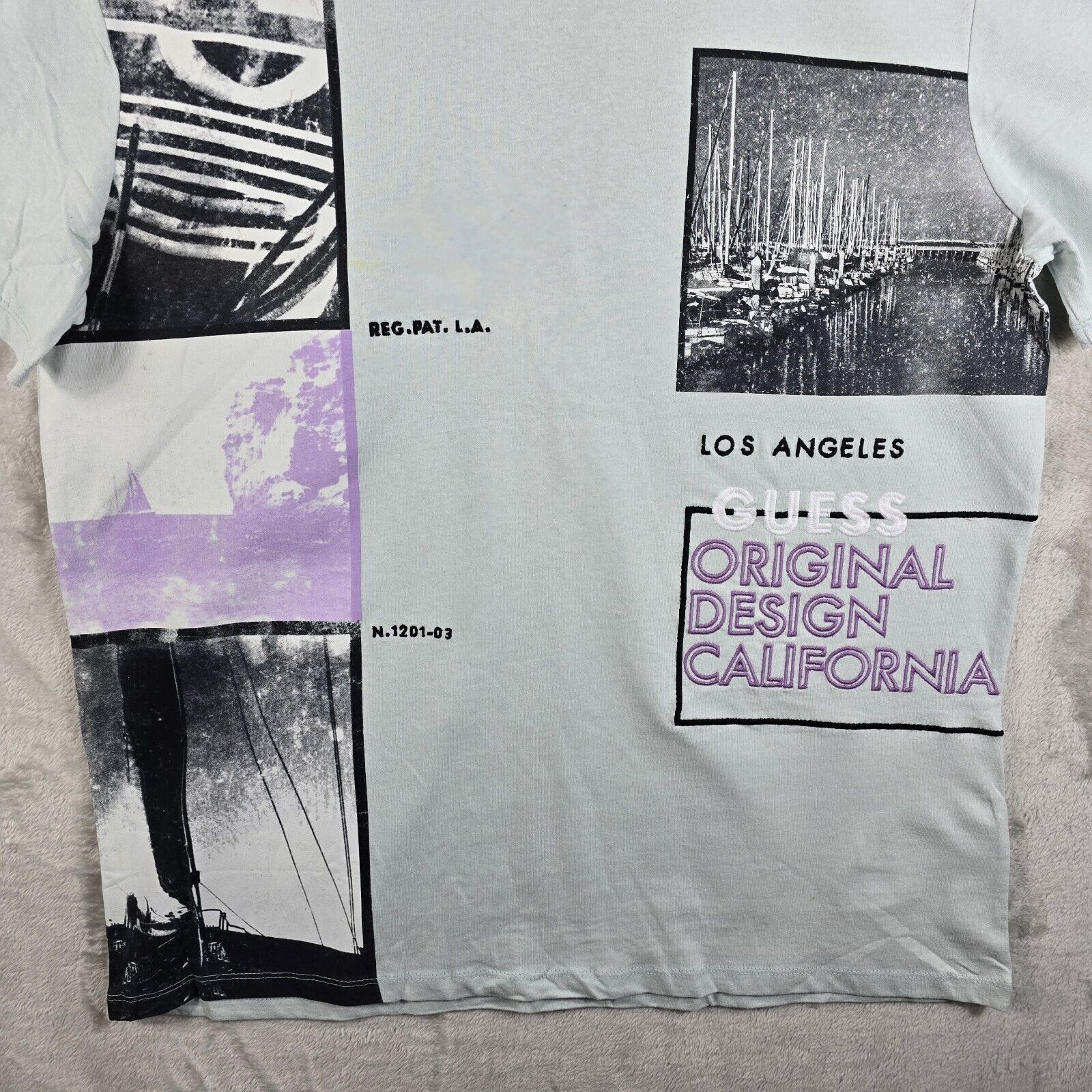 Guess GUESS California Design Shirt Adult XL Blue Short Sleeve Size US XL / EU 56 / 4 - 4 Thumbnail