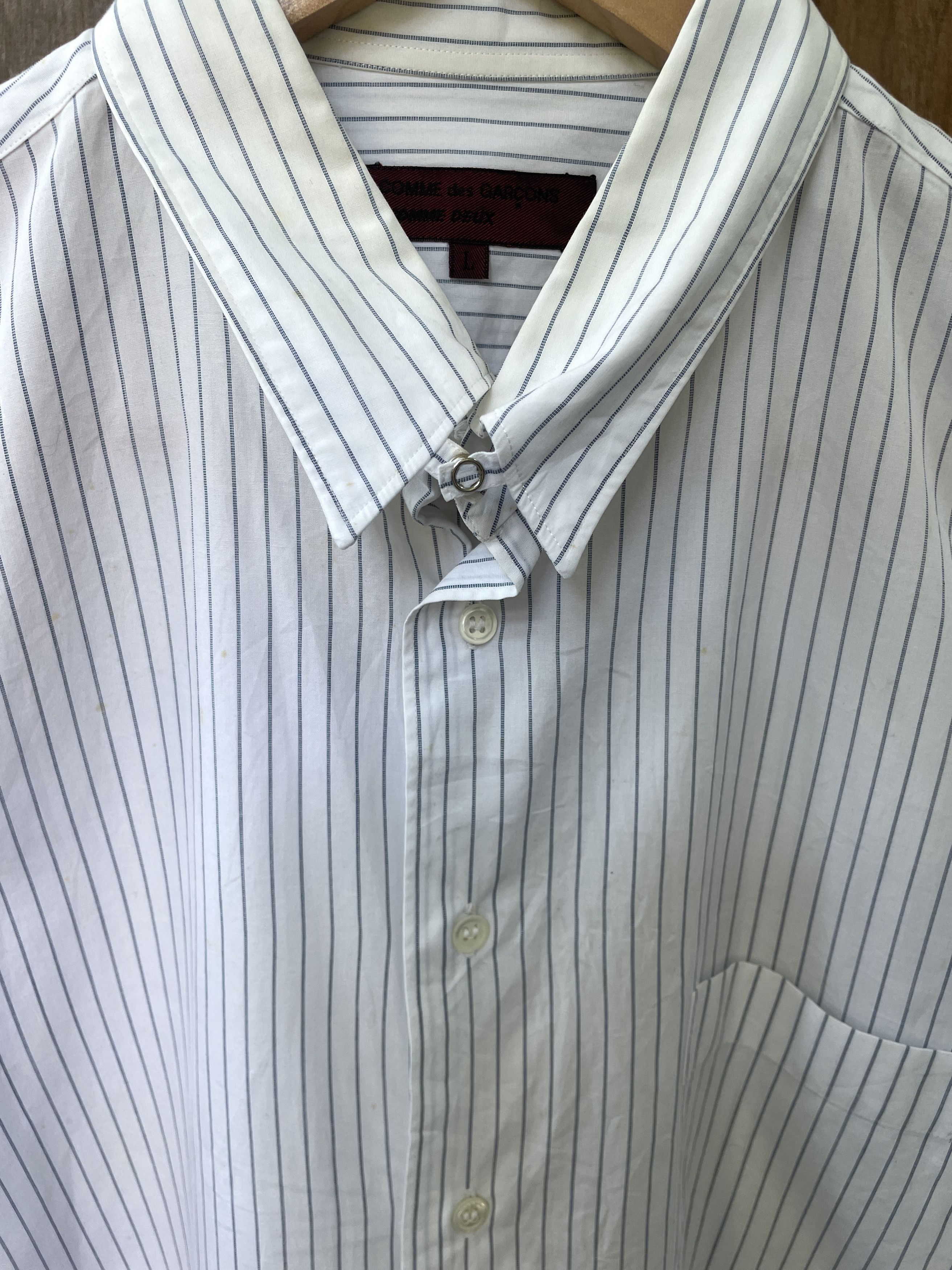 Comme des Garcons Homme Deux COMME des GARCONS HOMME DEUX 1989 Stripped Shirt Size US S / EU 44-46 / 1 - 4 Thumbnail