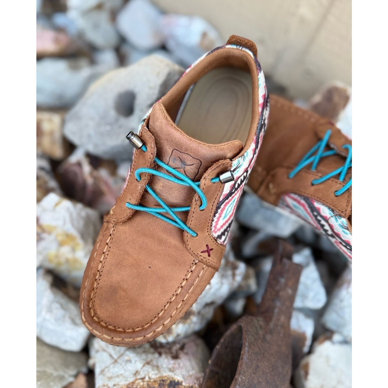 Twisted X Twisted X Western Shoes Women Aztec Lace Multi Brown WZX0006 Size US 6.5 / IT 36.5 - 4 Thumbnail