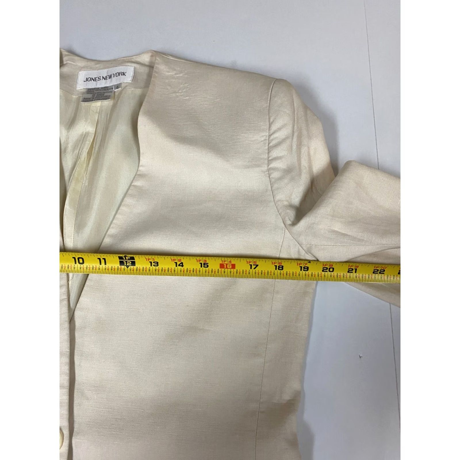 Jones New York Jones New York Jacket Blazer Womens 4 Beige Polyester Floral Mid-Length Lightweight Regular Fall Winter Men/Women? Size S / US 4 / IT 40 - 5 Thumbnail