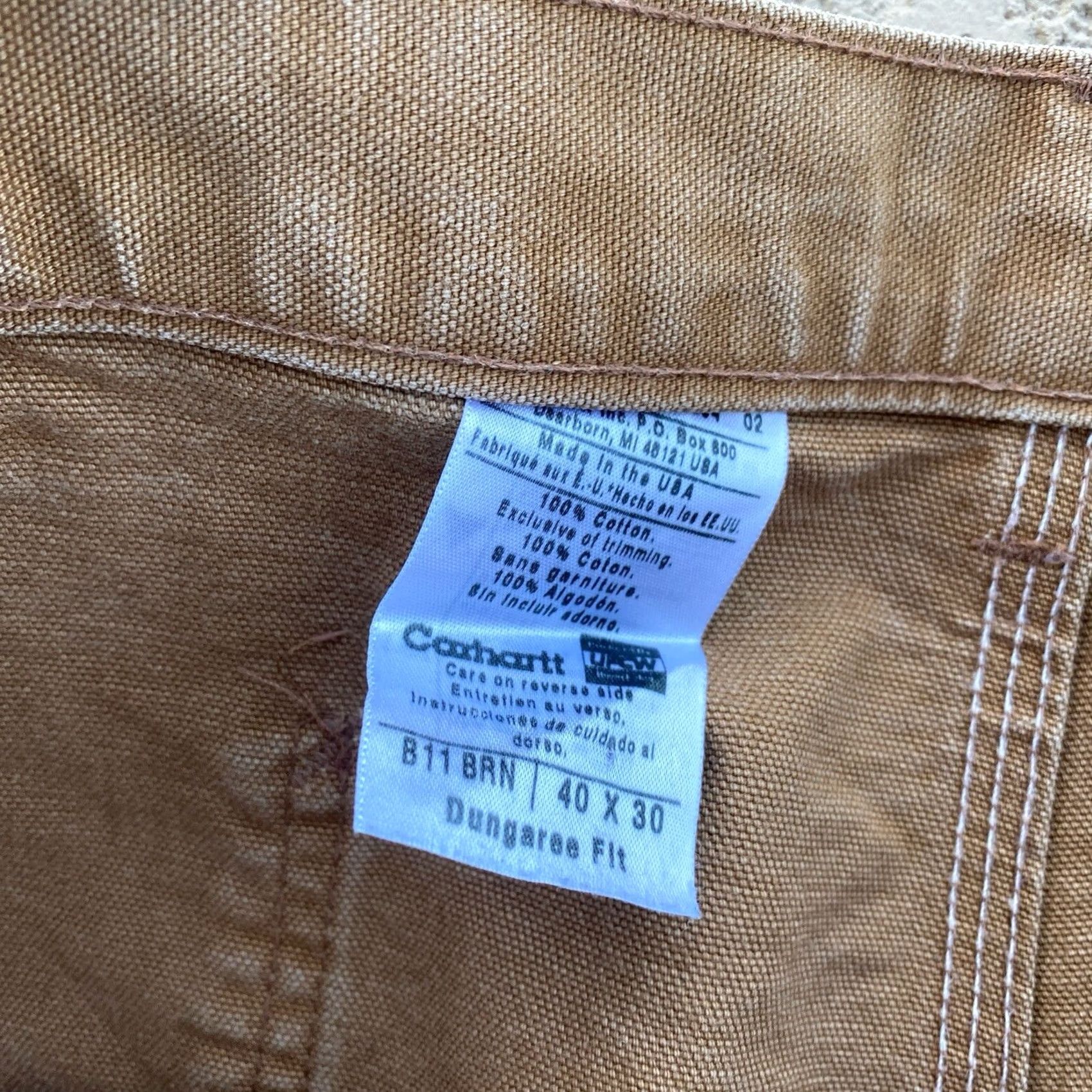 Carhartt Carhartt Pants Duck Dungaree Fit Canvas Tan Brown 40x30 Mens Carpenter Lined Canvas Pants 40 30 Size US 40 / EU 56 - 5 Thumbnail