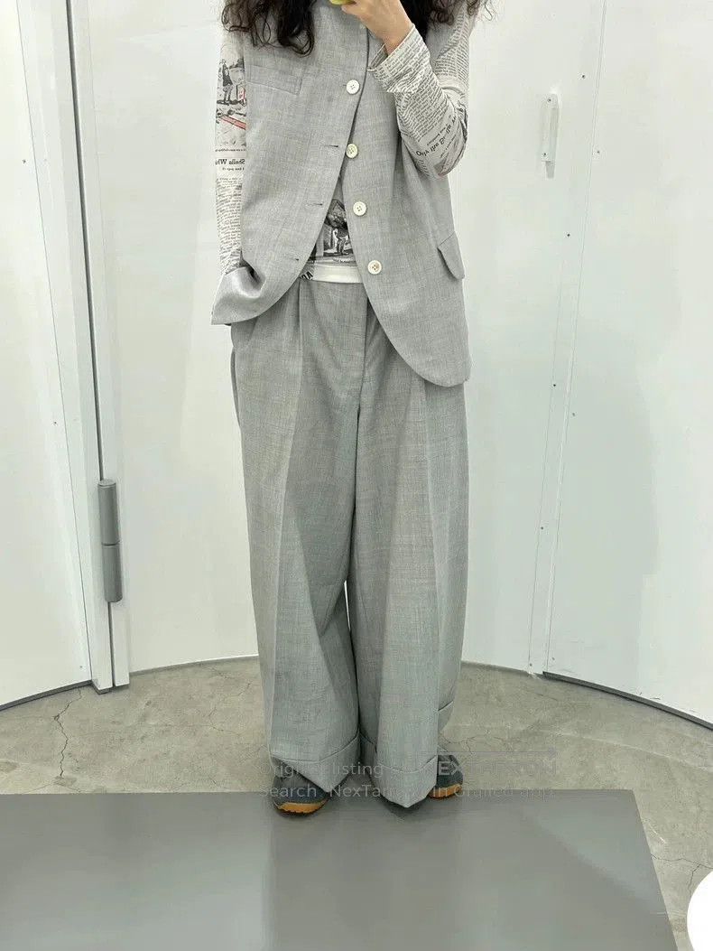 Comme des Garcons COMME des GARCONS Light Gray Wool Wide. Size US 26 / EU 42 - 4 Thumbnail