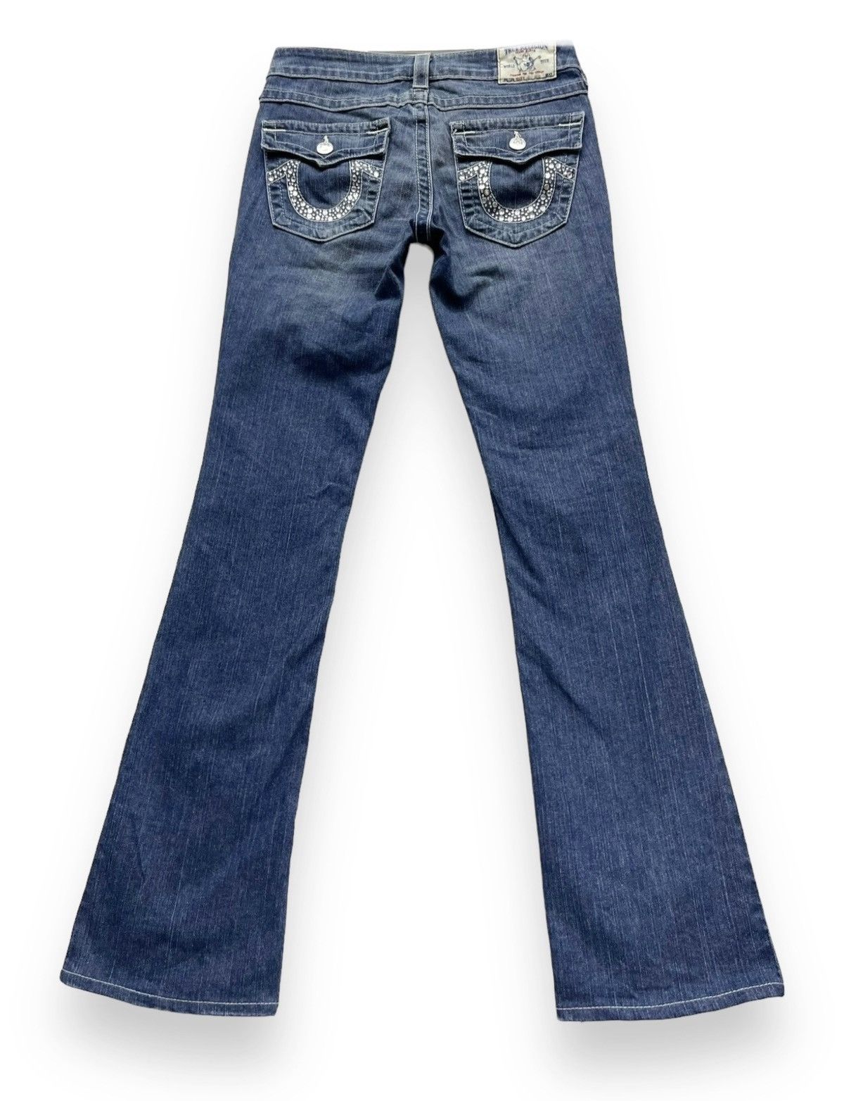 Swarovski 🔥VTG TRUE RELIGION BECKY x SWAROVSKI GEMSTONE Stretch FLARE Size 28" / US 6 / IT 42 - 4 Thumbnail