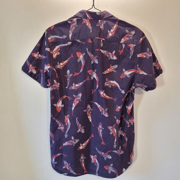 Ted Baker Ted Baker Koi Fish Short Sleeve Button Down Shirt - Size 3 Size US M / EU 48-50 / 2 - 5 Thumbnail