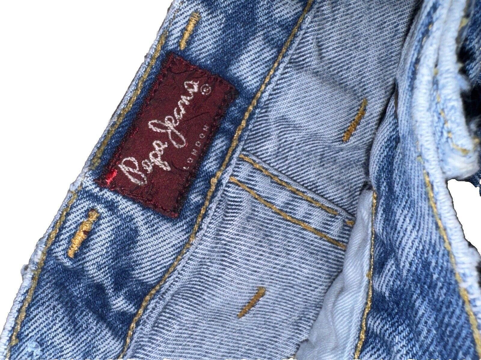 Pepe Jeans Original PEPE Betty Jeans London Denim Cut Off Shorts 31 Size 31" - 4 Thumbnail