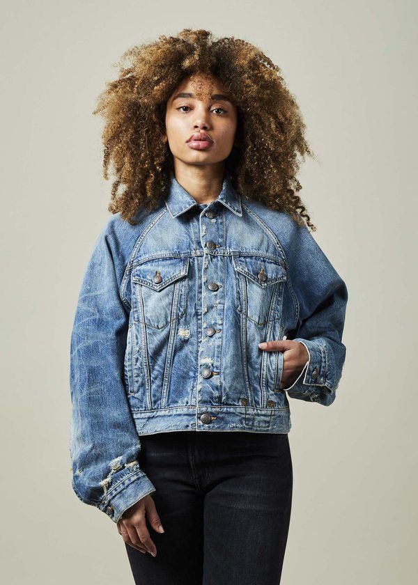 R13 R13 Raglan Denim Jacket Unisex Oversized Trucker Distressed Size US L / EU 52-54 / 3 - 8 Thumbnail