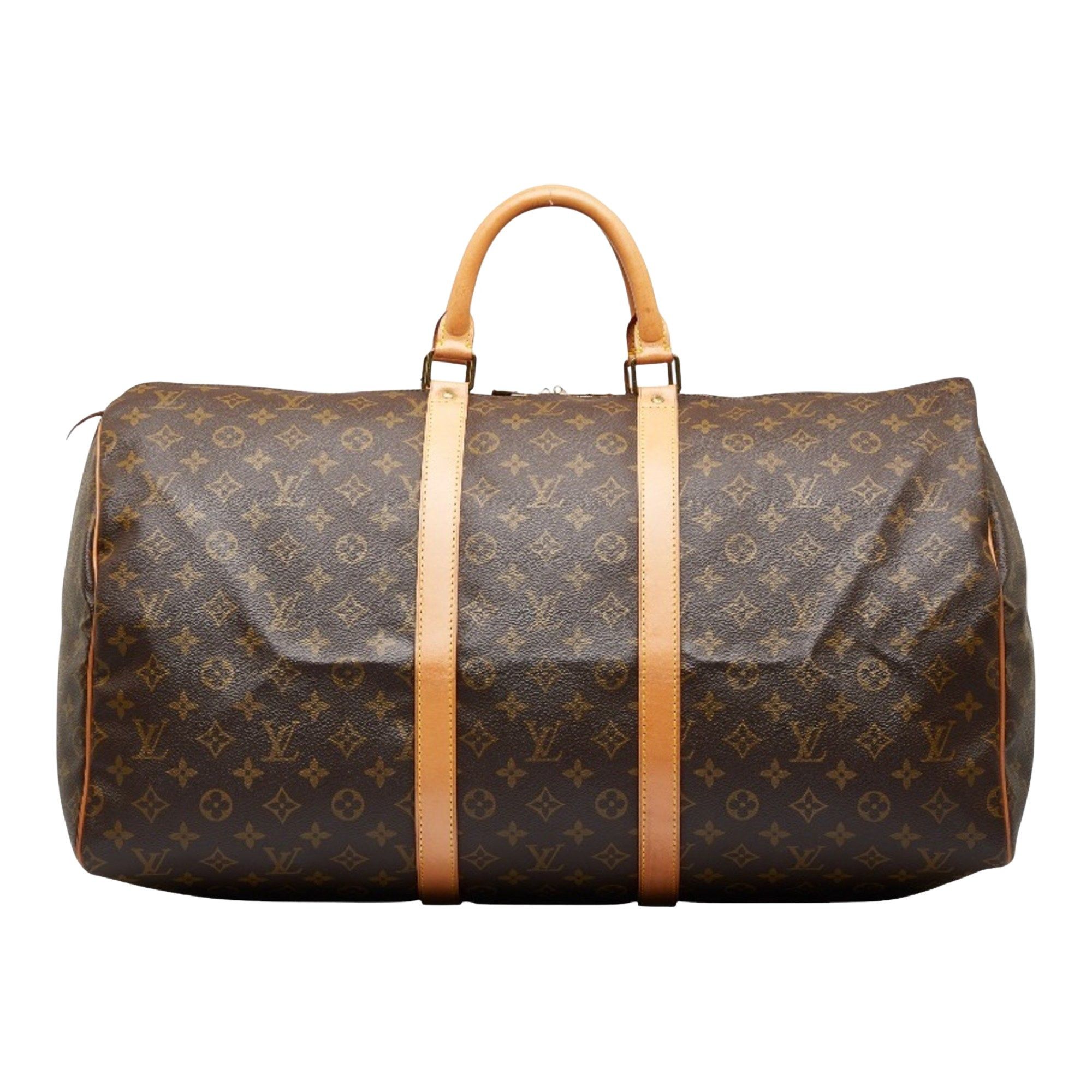 Lot - Louis Vuitton Monogram Keepall 55 Bag, Length of zipper/opening ~ 21  in. (53.3 cm.)