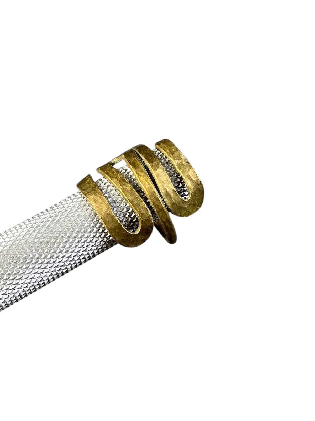 Japanese Brand 1980s JAPANESE HANDCRAFTED WABI-SABI SERPENT BRASS RING Size ONE SIZE - 3 Thumbnail