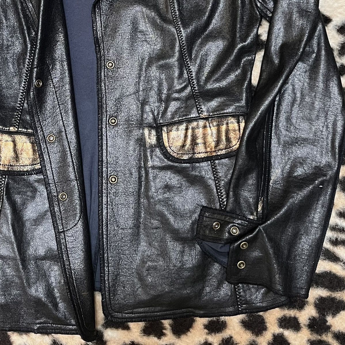 Kenzo VINTAGE KENZO LEATHER BLAZER JACKET Size S / US 4 / IT 40 - 3 Thumbnail